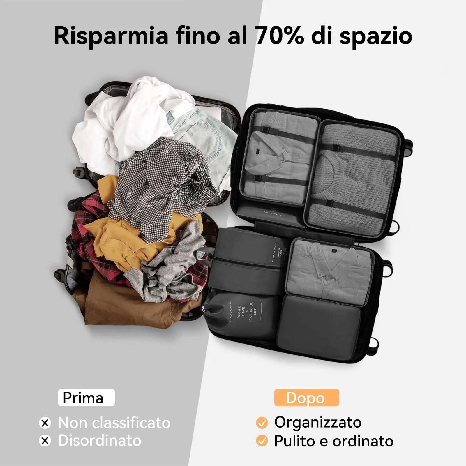 Chijoo Organizer Valigia 12 Pezzi, Nero - immagine 5