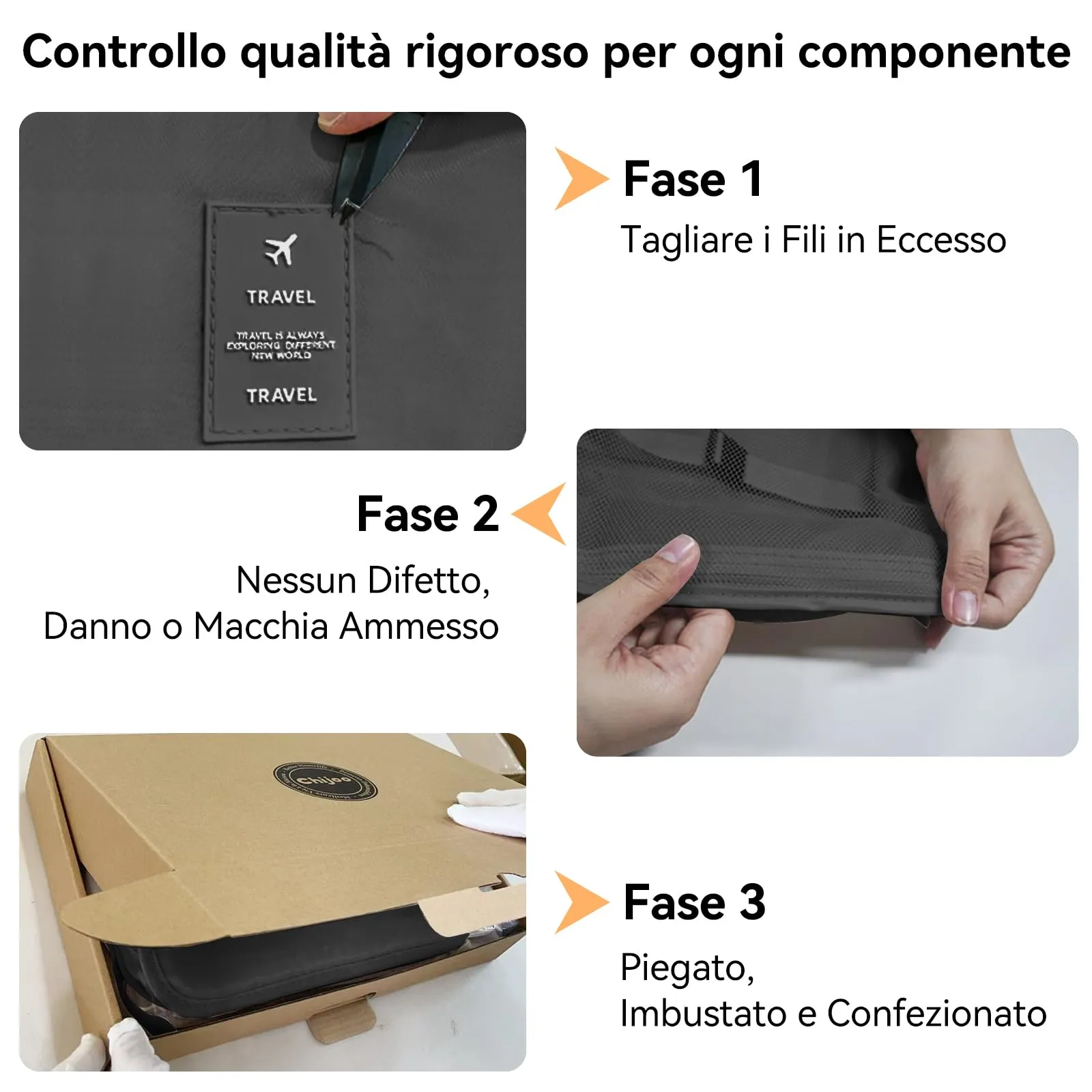 Chijoo Organizer Valigia 12 Pezzi, Nero - immagine 6