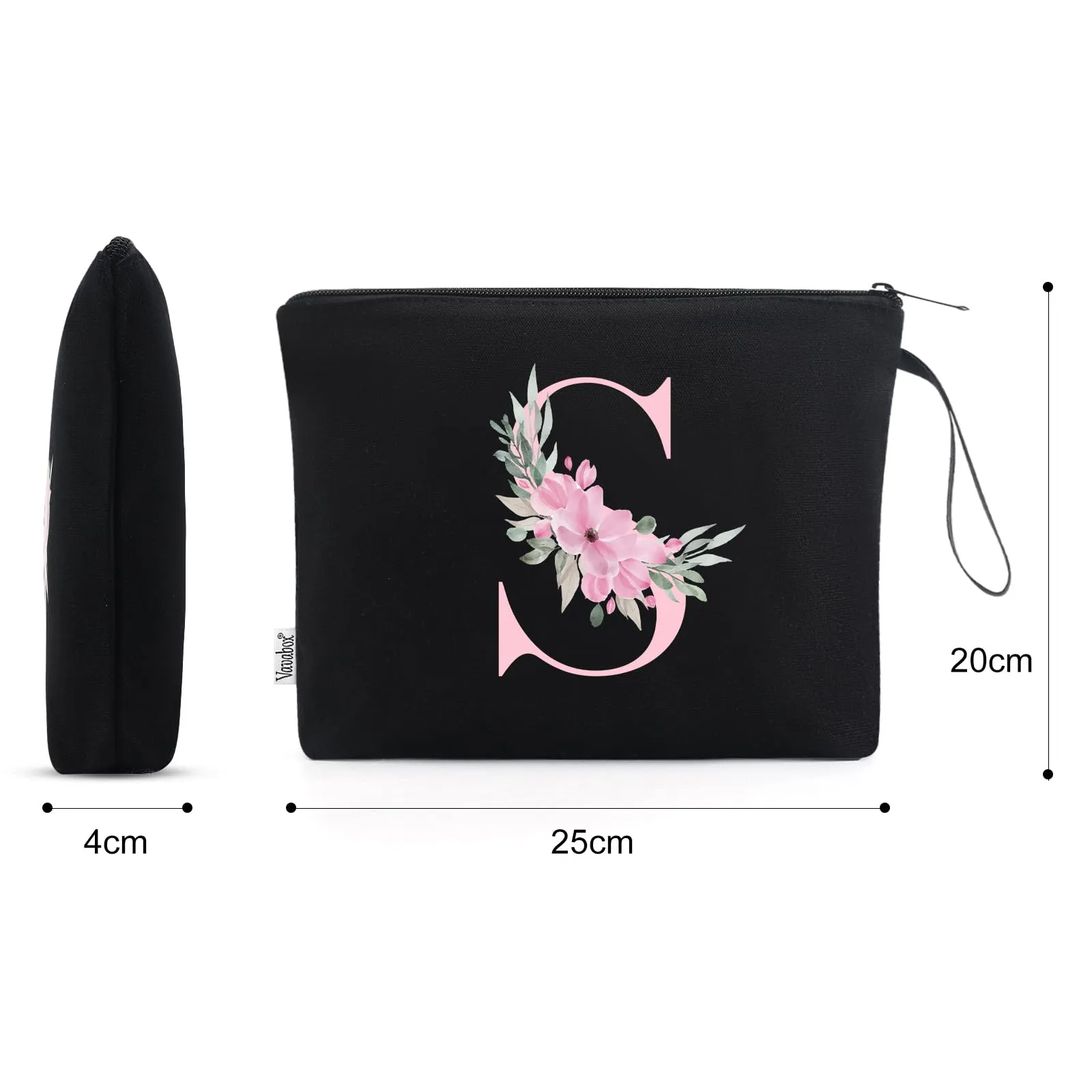 Vavabox Beauty Case con Iniziali Personalizzate (S, 01-Nero) - immagine 2