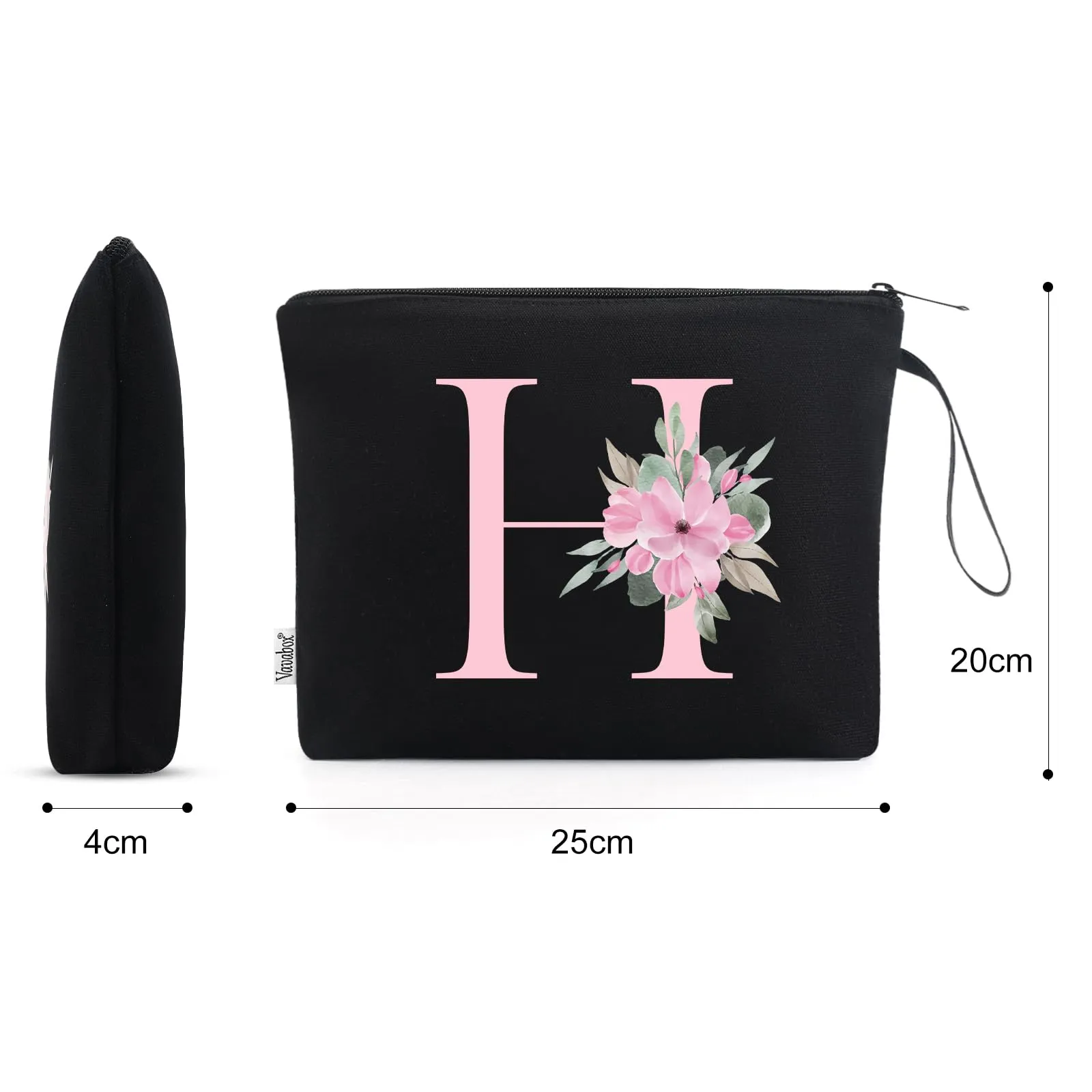 Vavabox Beauty Case con Iniziale Personalizzata H - Nero - immagine 2