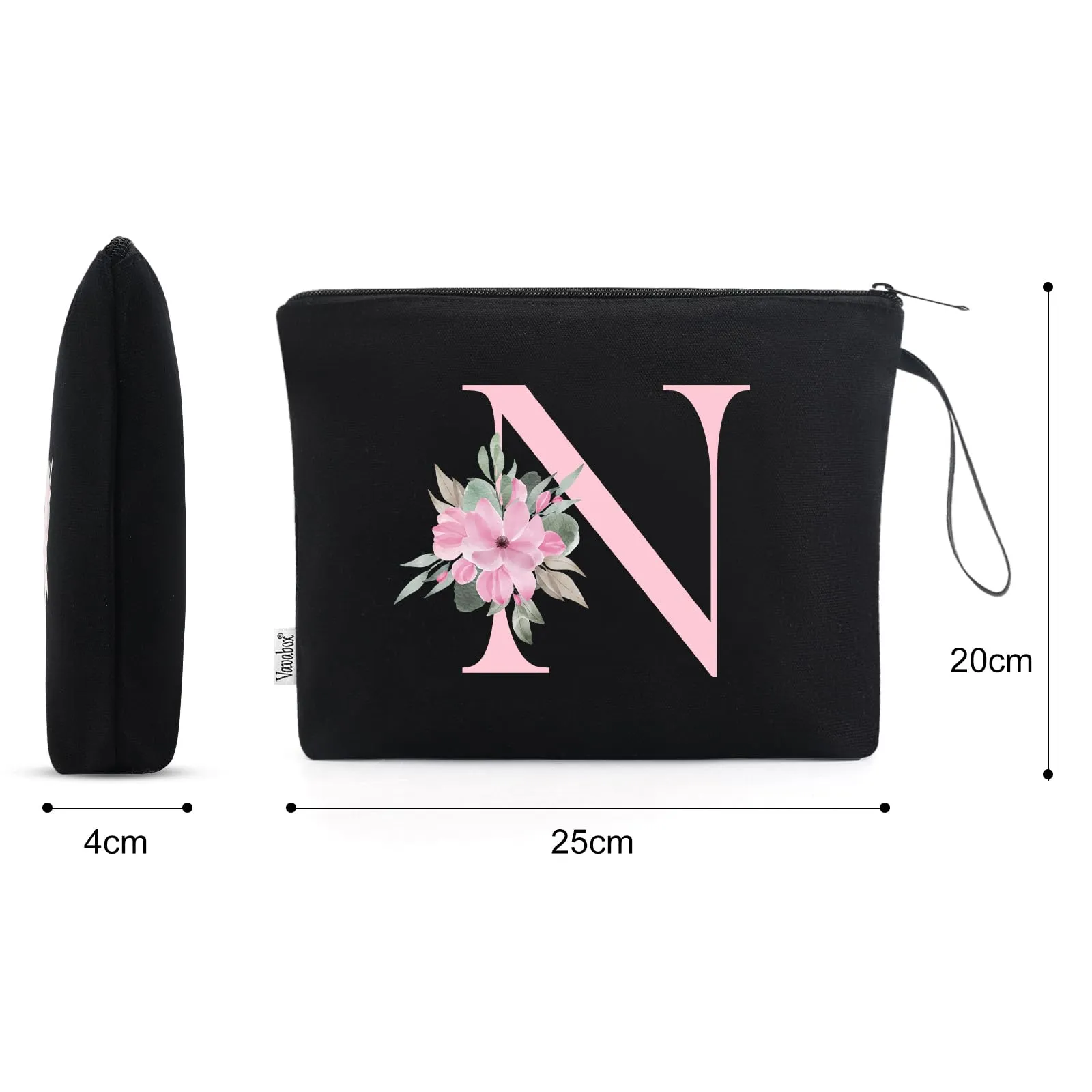 Vavabox Beauty Case con Iniziale N, Nero - immagine 2