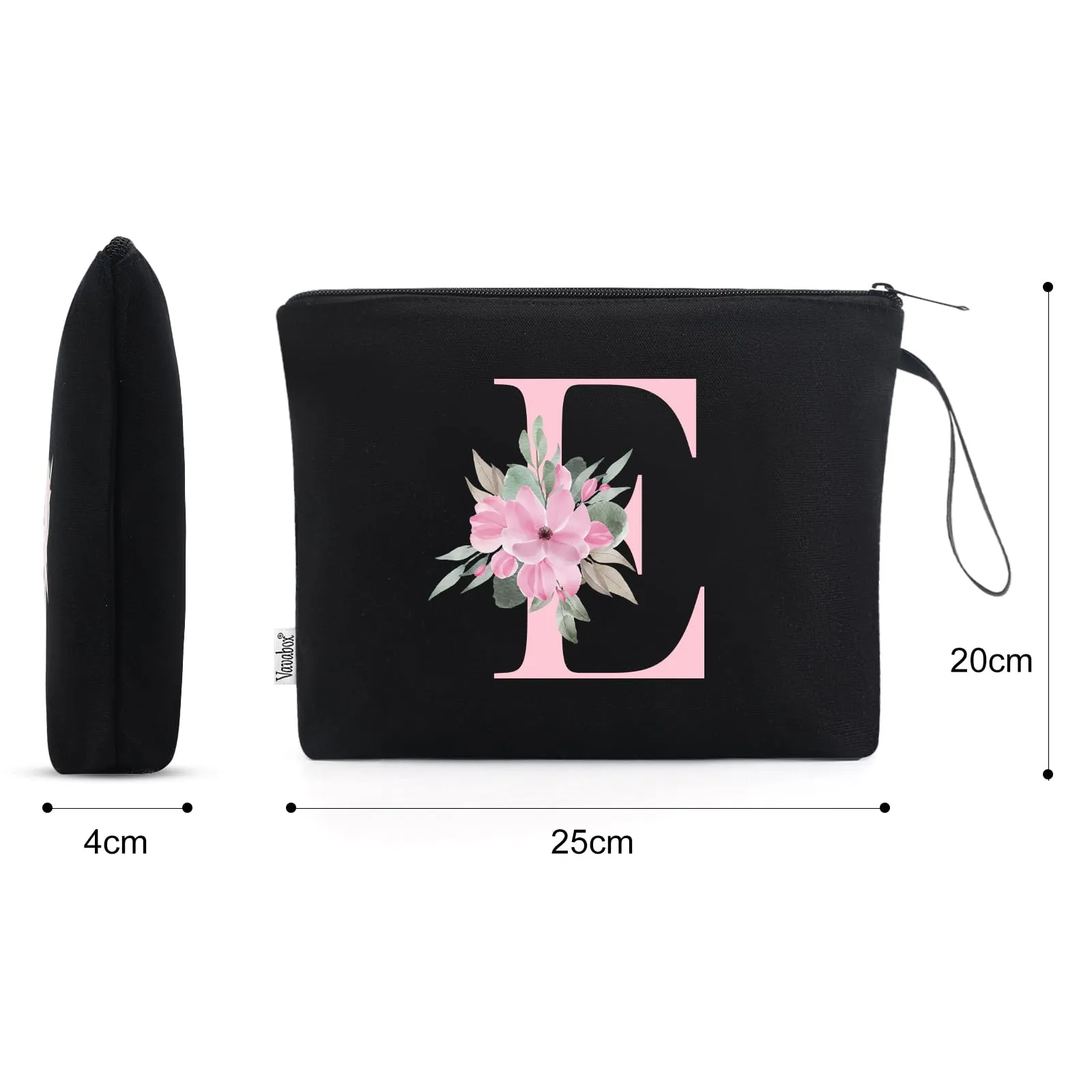 Vavabox Beauty Case con Iniziale E, Nero - immagine 2