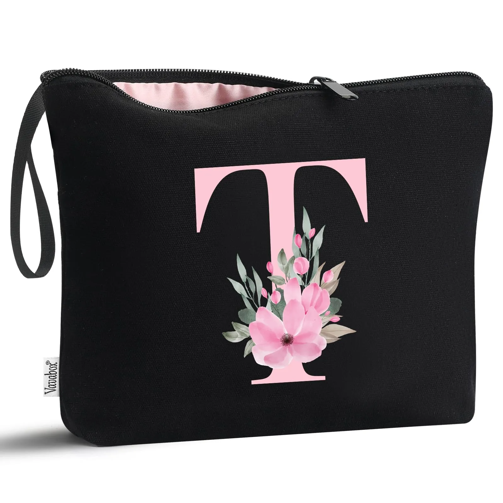 Vavabox Beauty Case con Iniziale Personalizzata T, Nero - immagine 1
