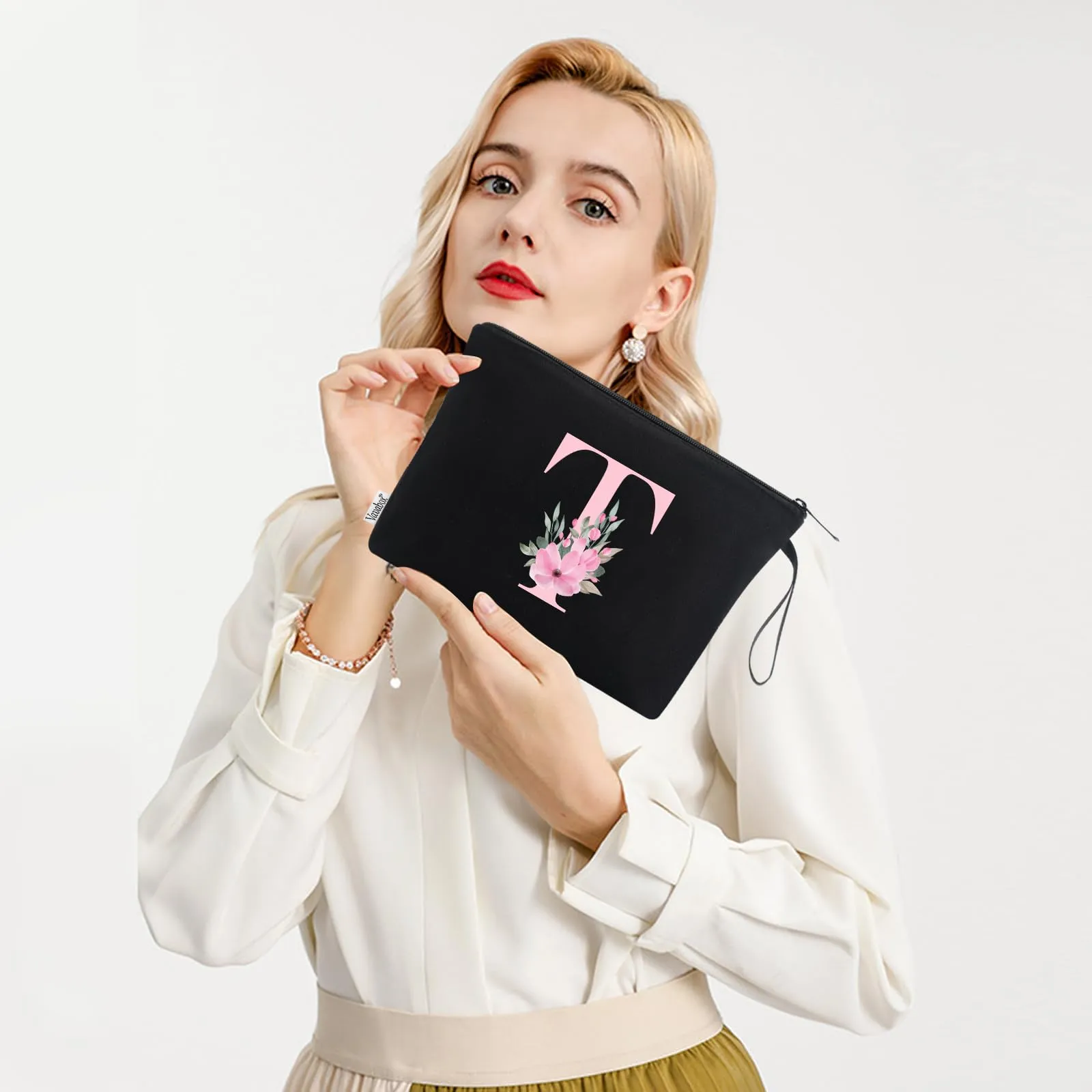 Vavabox Beauty Case con Iniziale Personalizzata T, Nero - immagine 6