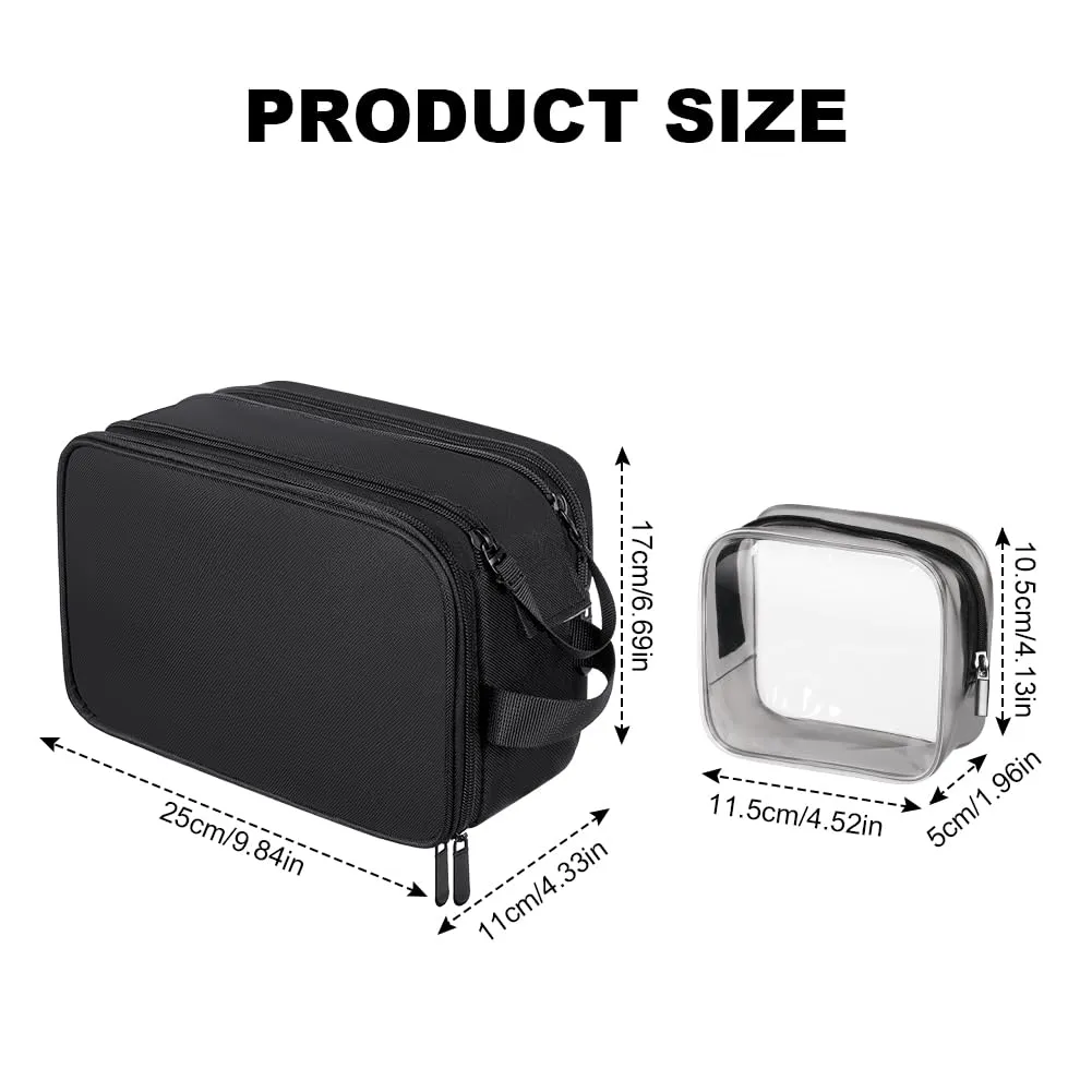 Aucuu Borsa da Toilette Grande da Viaggio, Beauty Case Resistente all'Acqua per Uomo e Donna - immagine 2