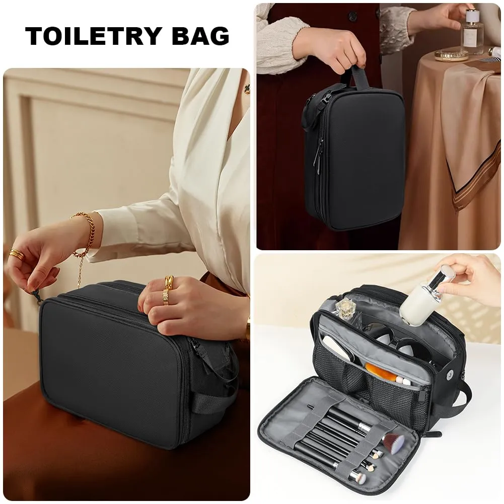 Aucuu Borsa da Toilette Grande da Viaggio, Beauty Case Resistente all'Acqua per Uomo e Donna - immagine 6