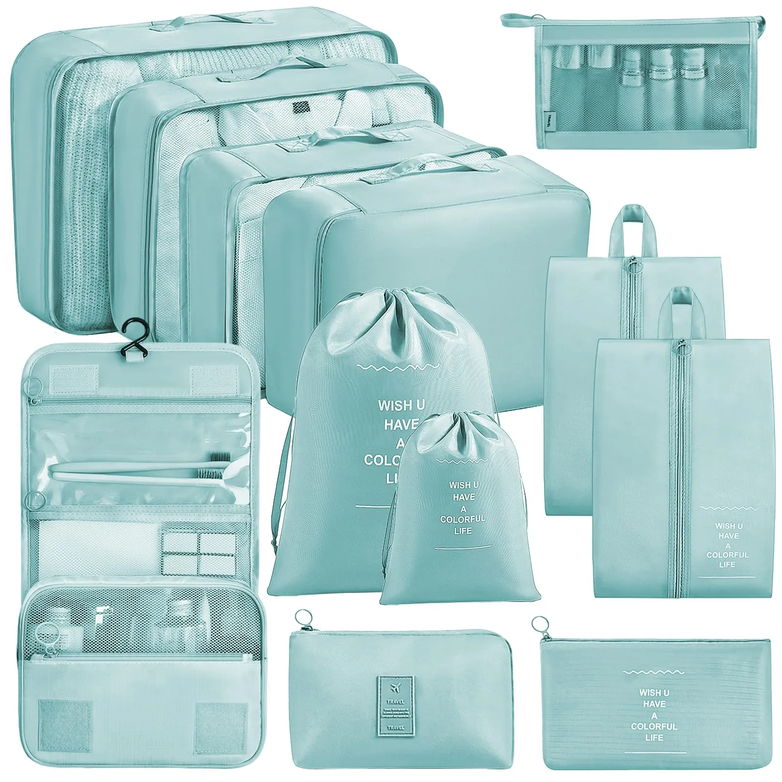Chijoo Set Organizer Valigia 12 Pezzi, Blu - immagine 1