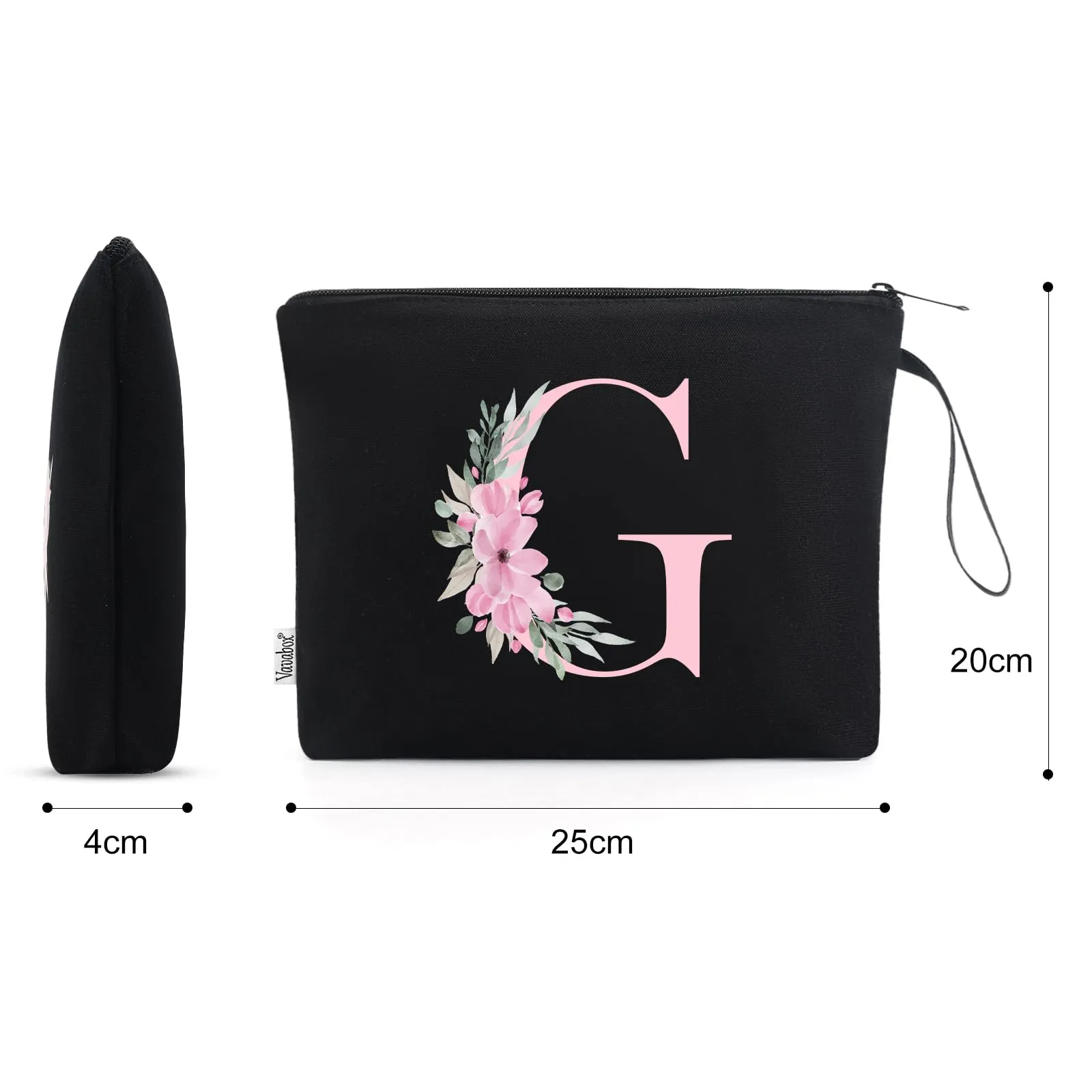 Vavabox Beauty Case con Iniziale Personalizzata G, Nero - immagine 2