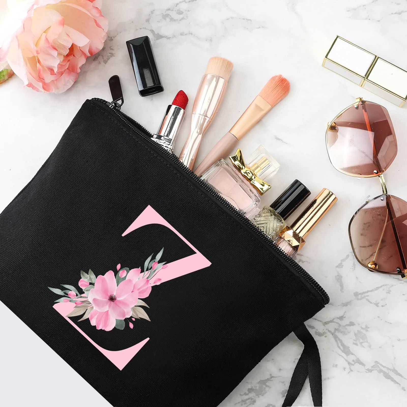 Vavabox Beauty Case con Iniziali Personalizzate (Z, 01-Nero) - immagine 3
