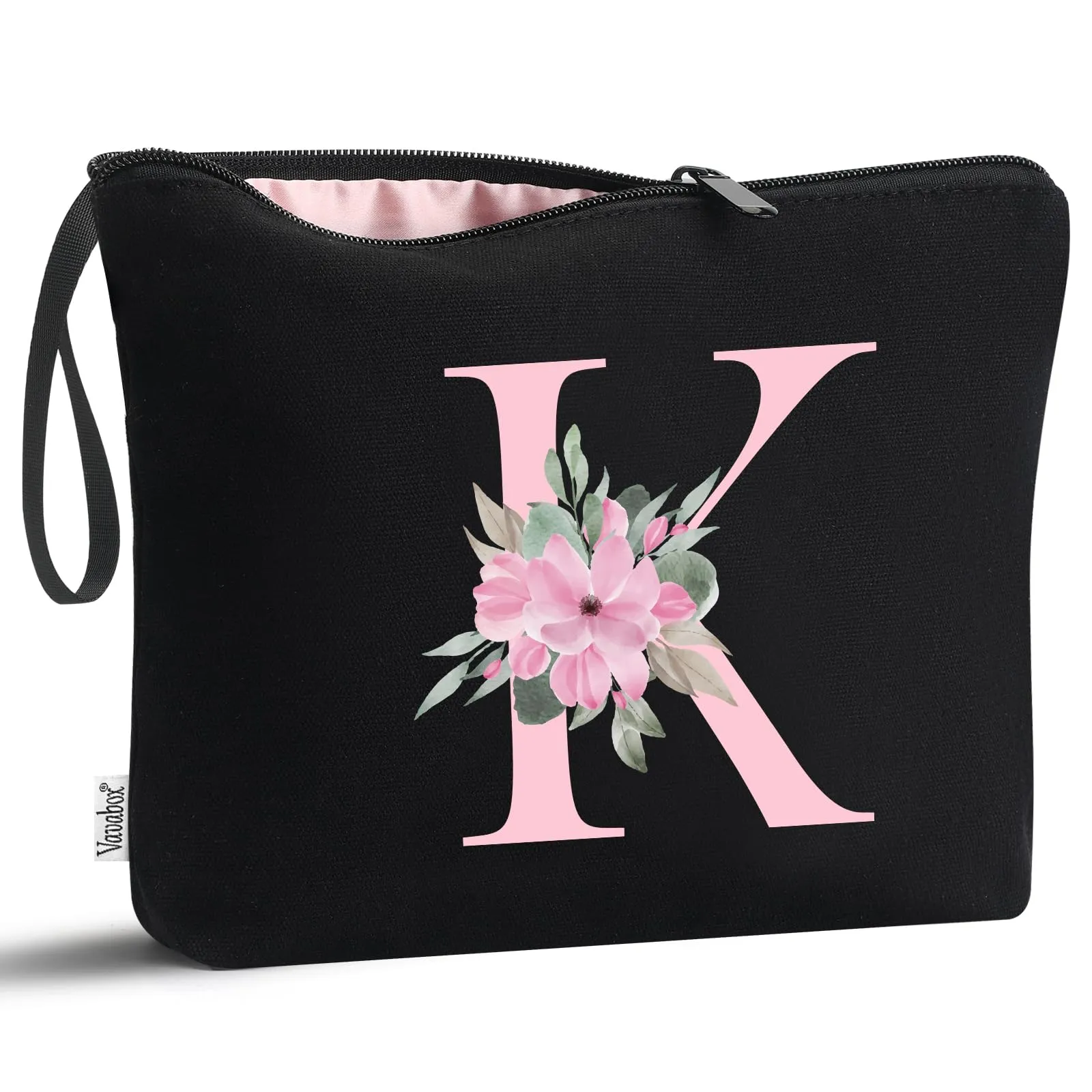 Vavabox Beauty Case con Iniziale Personalizzata K, Nero - immagine 1