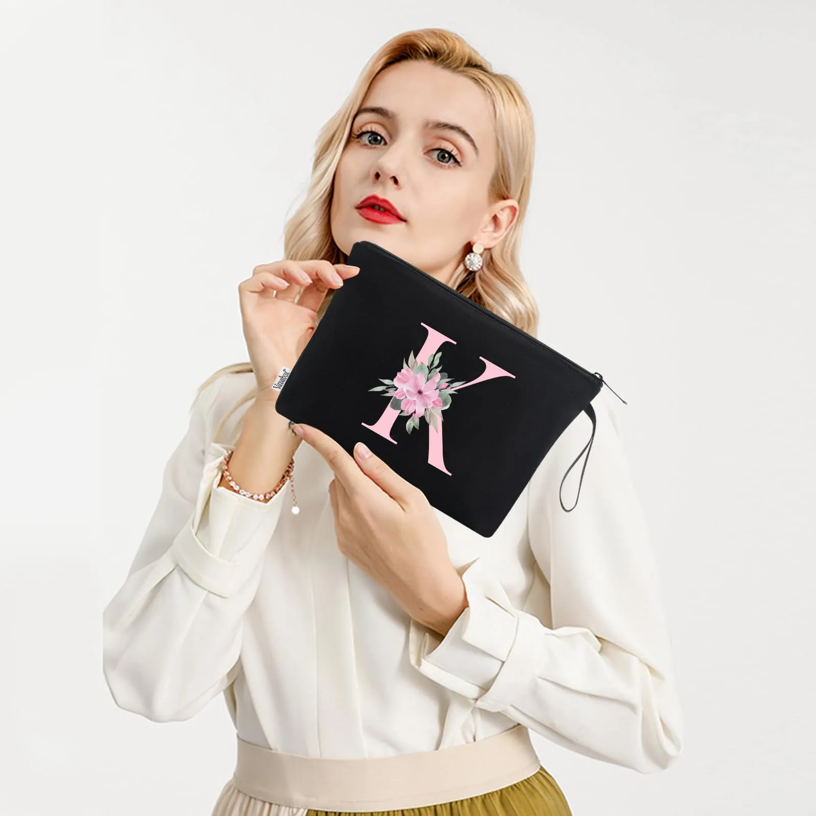 Vavabox Beauty Case con Iniziale Personalizzata K, Nero - immagine 6