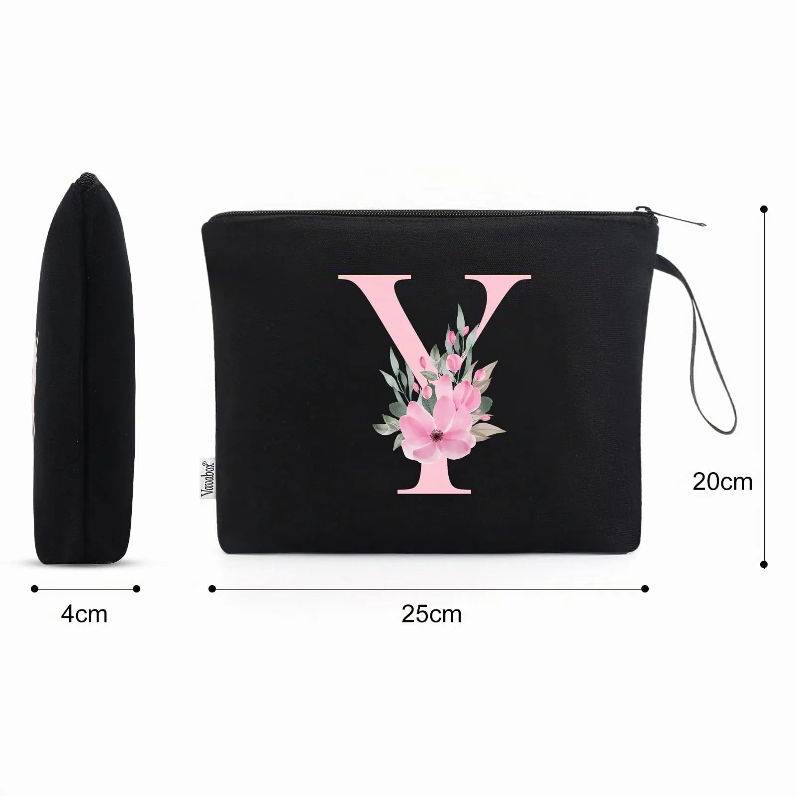 Vavabox Beauty Case con Iniziale Personalizzata Y, Nero - immagine 2