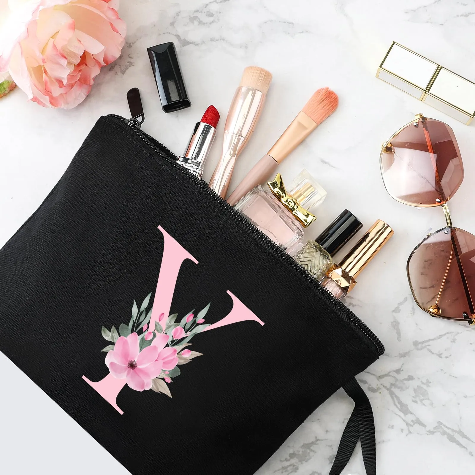 Vavabox Beauty Case con Iniziale Personalizzata Y, Nero - immagine 3