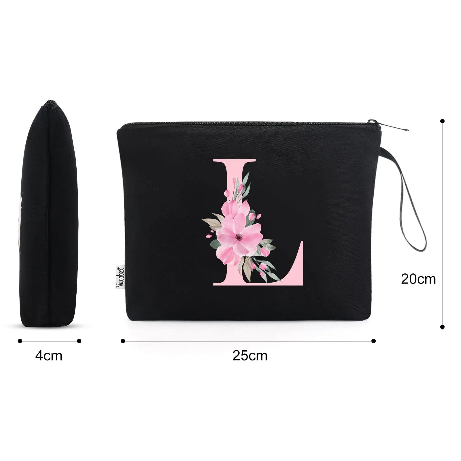 Vavabox Beauty Case con Iniziali Personalizzate (L, 01-Nero) - immagine 2