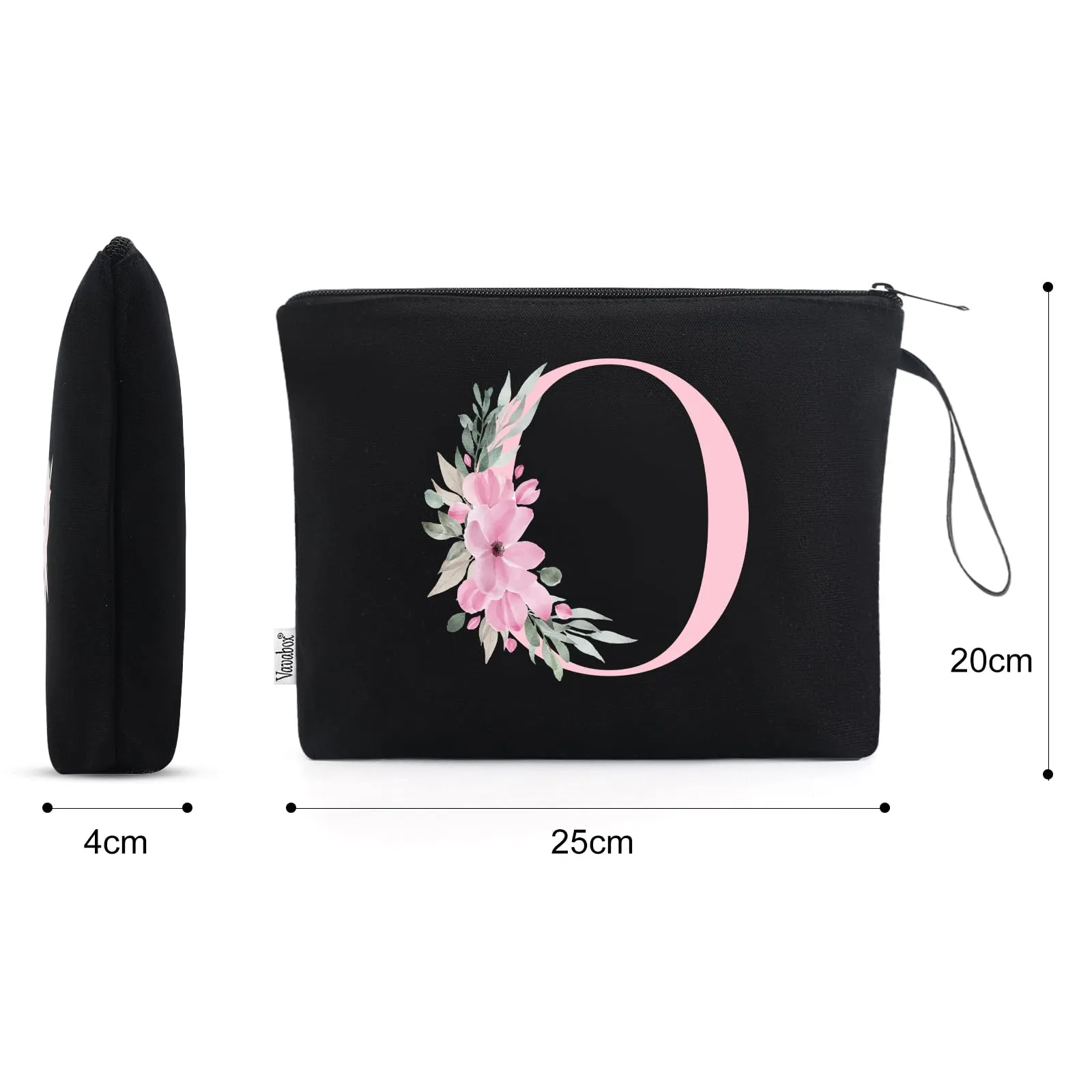Vavabox Beauty Case con iniziali personalizzate, Nero - immagine 2