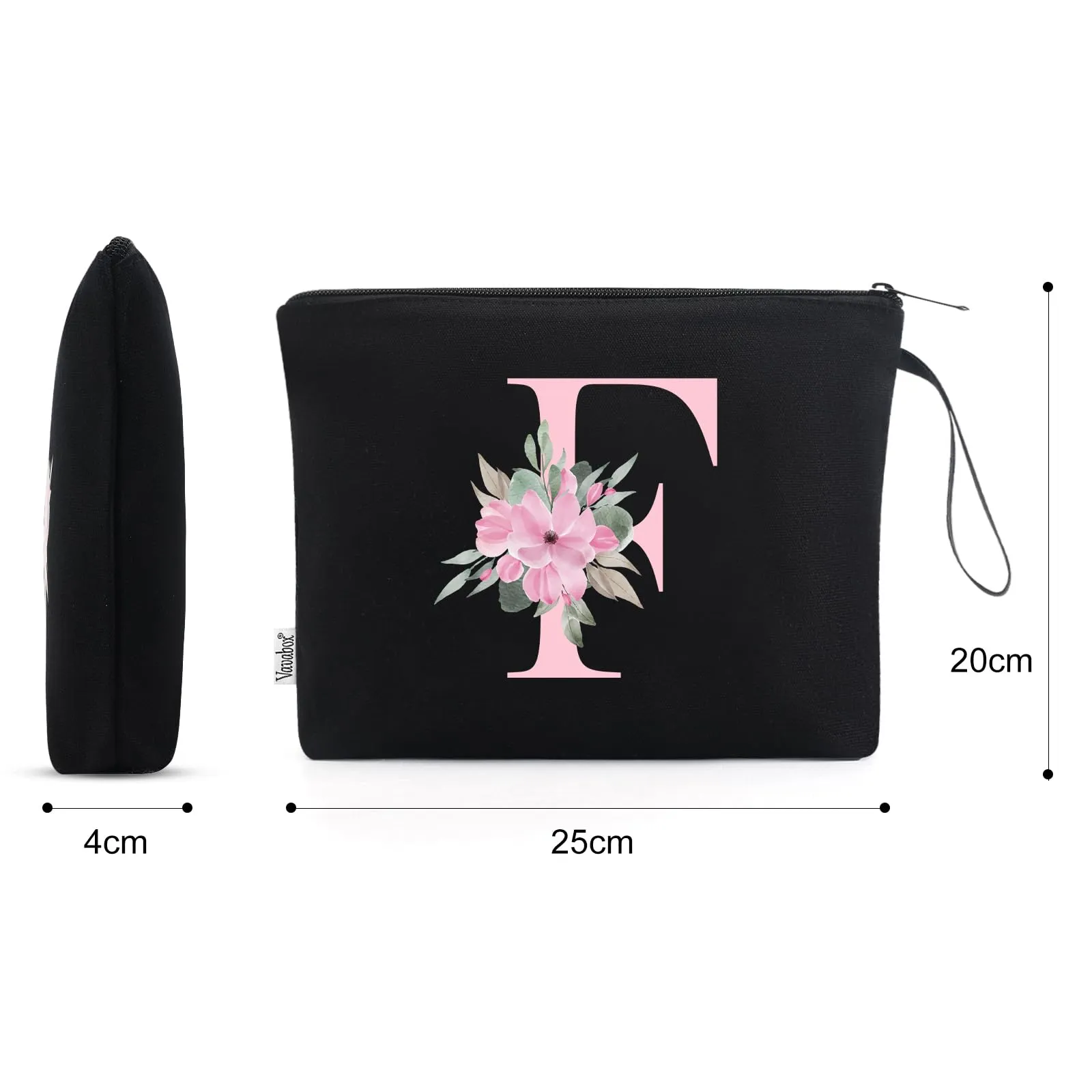 Vavabox Beauty Case con Iniziale F, Nero - immagine 2