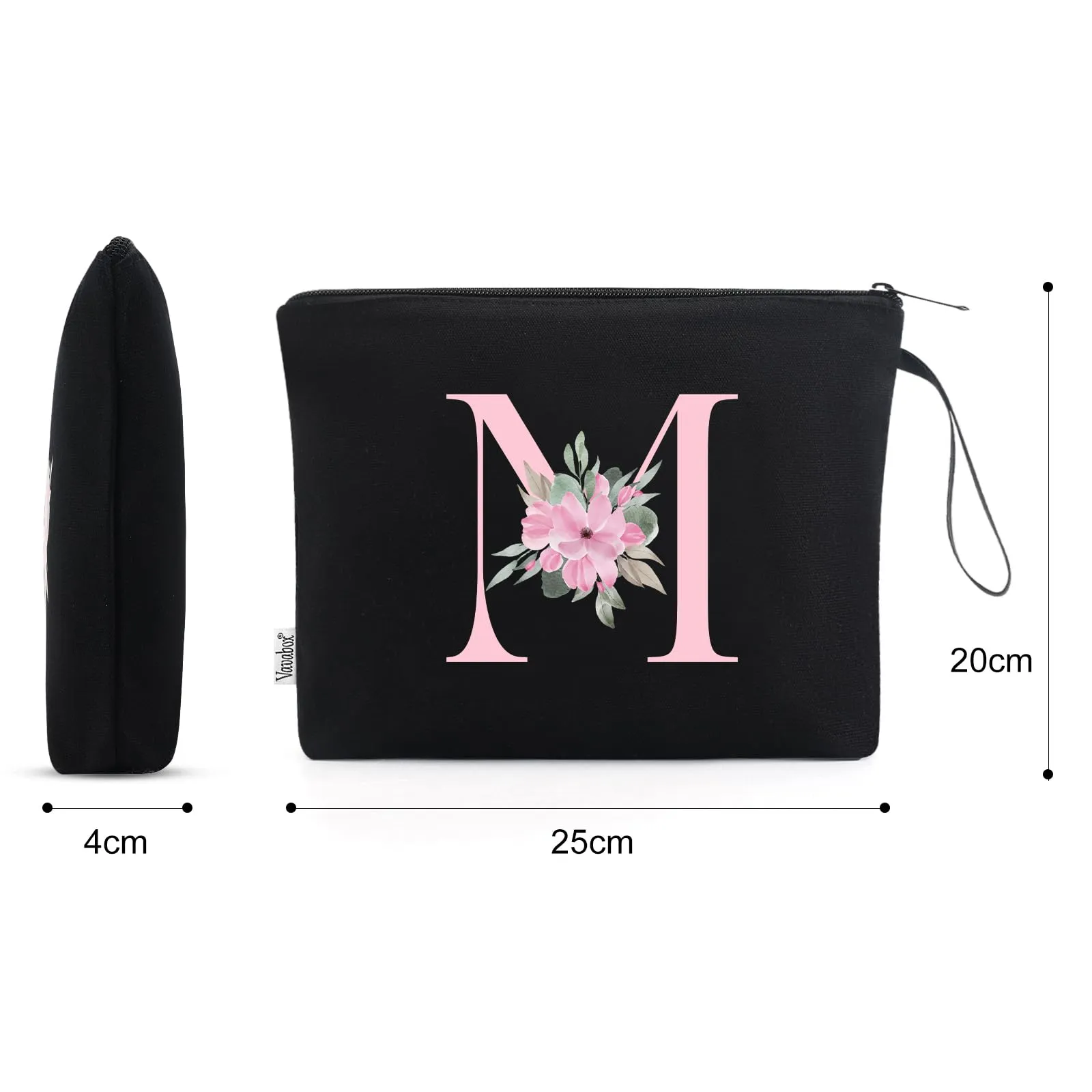 Vavabox Beauty Case con Iniziali Personalizzate (M, 01-Nero) - immagine 2