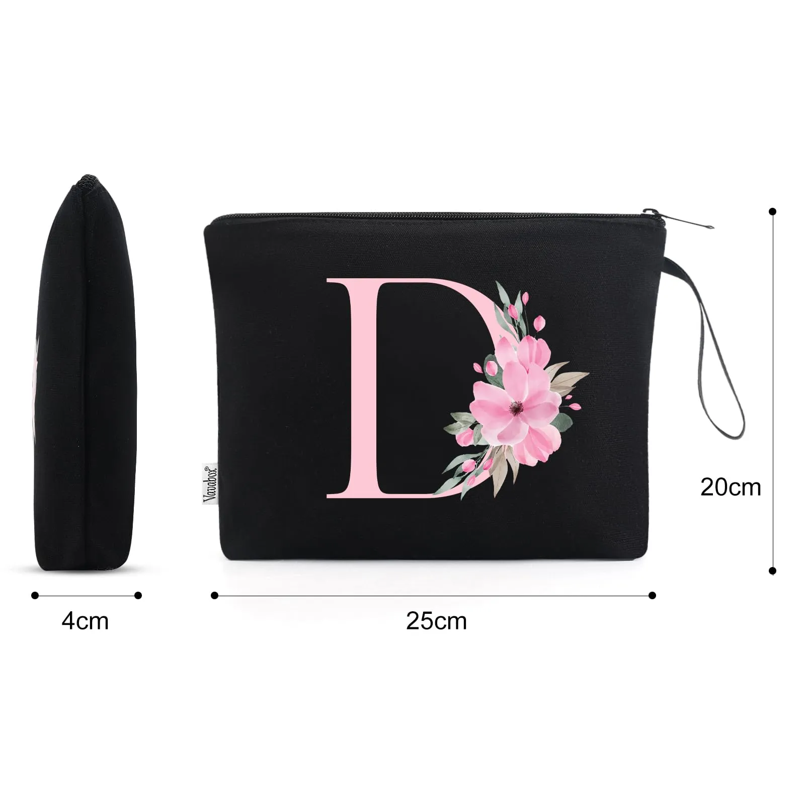 Vavabox Beauty Case con Iniziale D, Nero - immagine 2