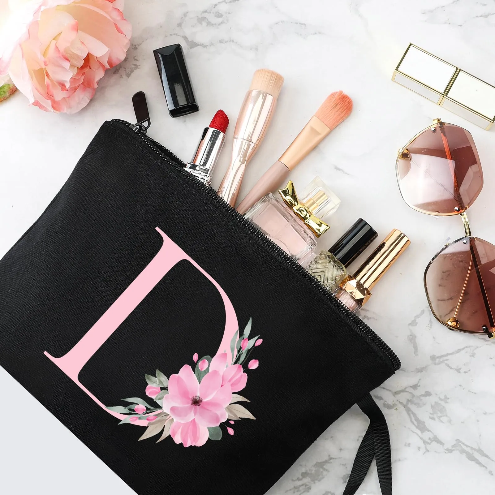 Vavabox Beauty Case con Iniziale D, Nero - immagine 3