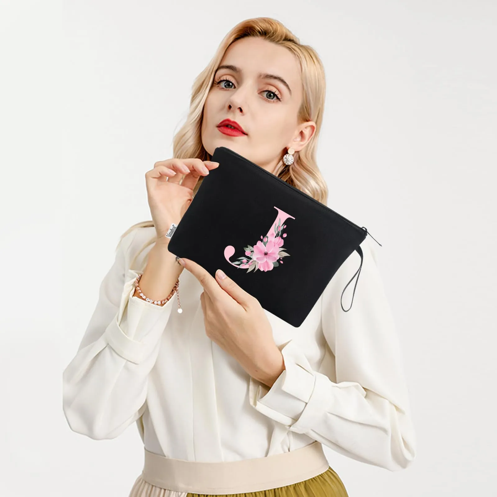 Vavabox Beauty Case con Iniziale Personalizzata J, Nero - immagine 6
