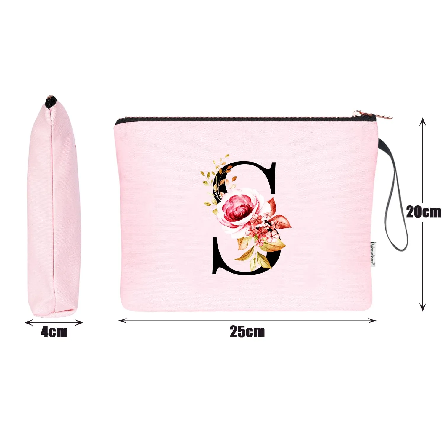 Vavabox Beauty Case con Iniziali Personalizzate, Rosa, S - immagine 2