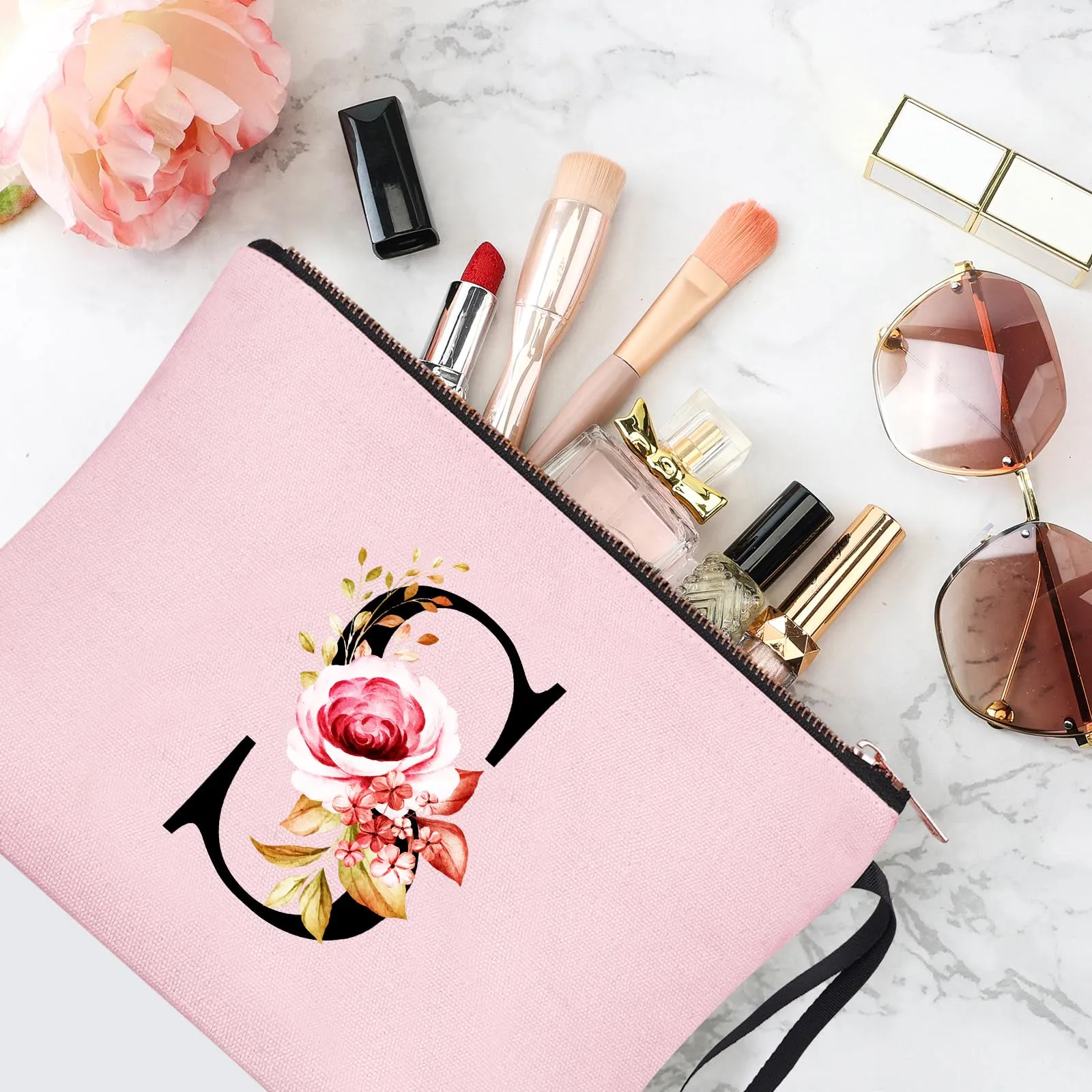 Vavabox Beauty Case con Iniziali Personalizzate, Rosa, S - immagine 5