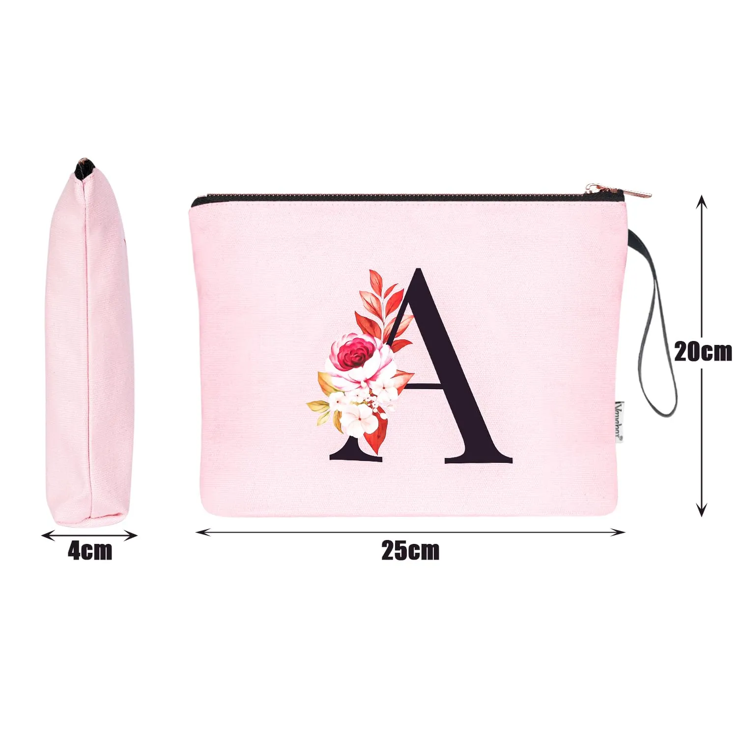 Vavabox Beauty Case con Iniziale Personalizzata A, Rosa - immagine 2