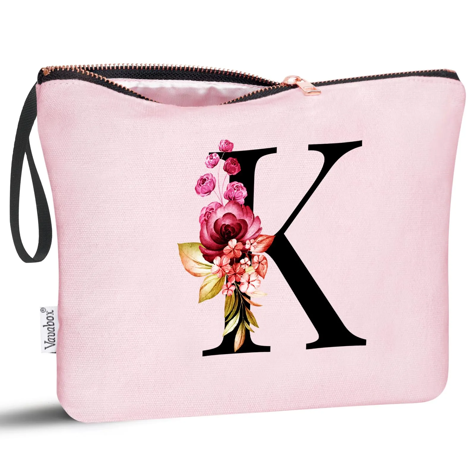 Vavabox Beauty Case con Iniziale K, Rosa - immagine 1