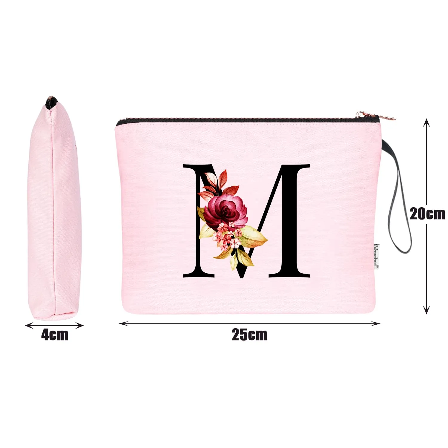 Vavabox Beauty Case con Iniziali Personalizzate, M, Rosa - immagine 2