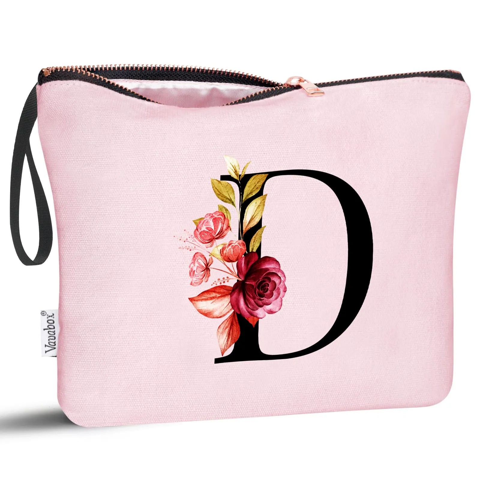 Vavabox Beauty Case con Iniziale Personalizzata (D, Rosa) - immagine 1