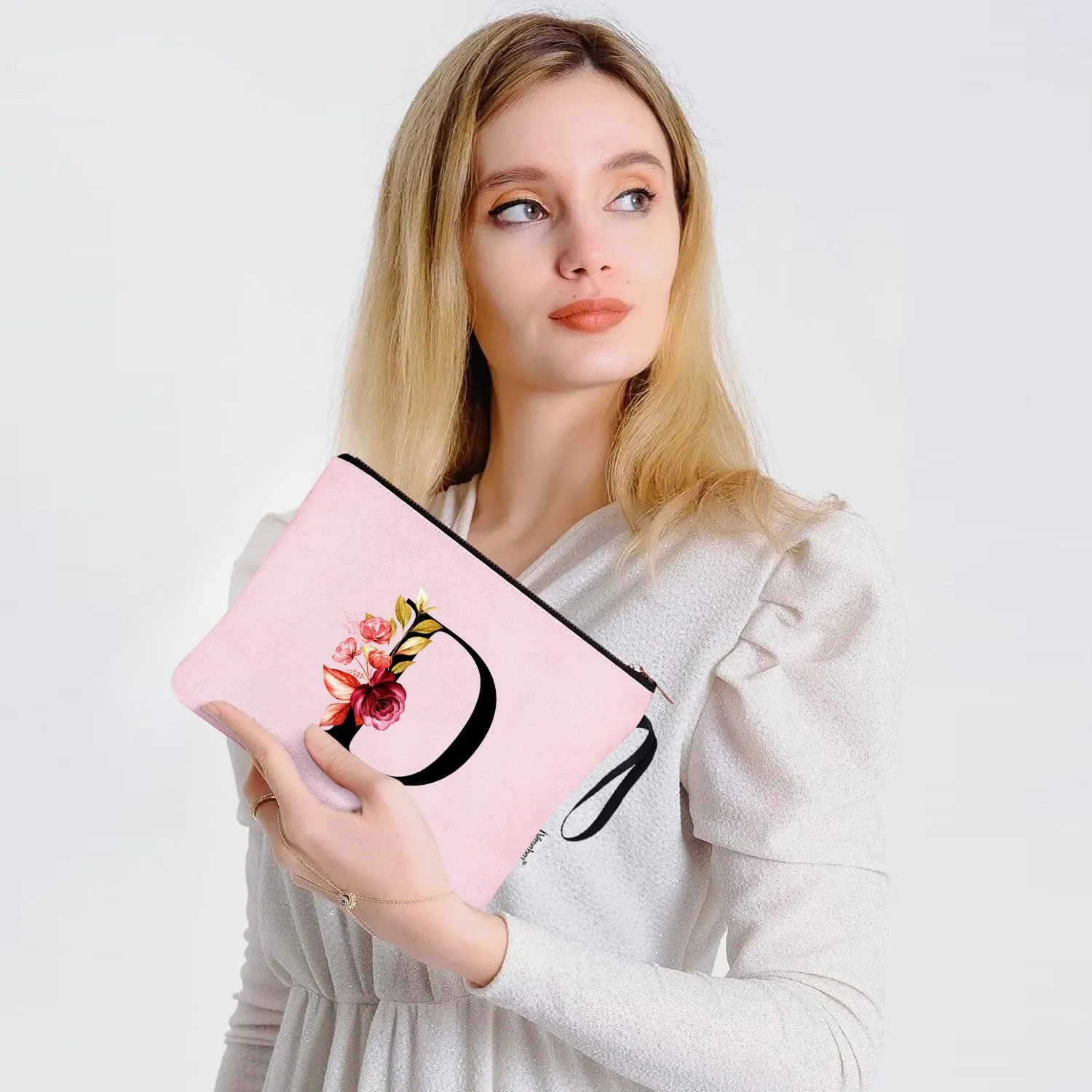 Vavabox Beauty Case con Iniziale Personalizzata (D, Rosa) - immagine 6