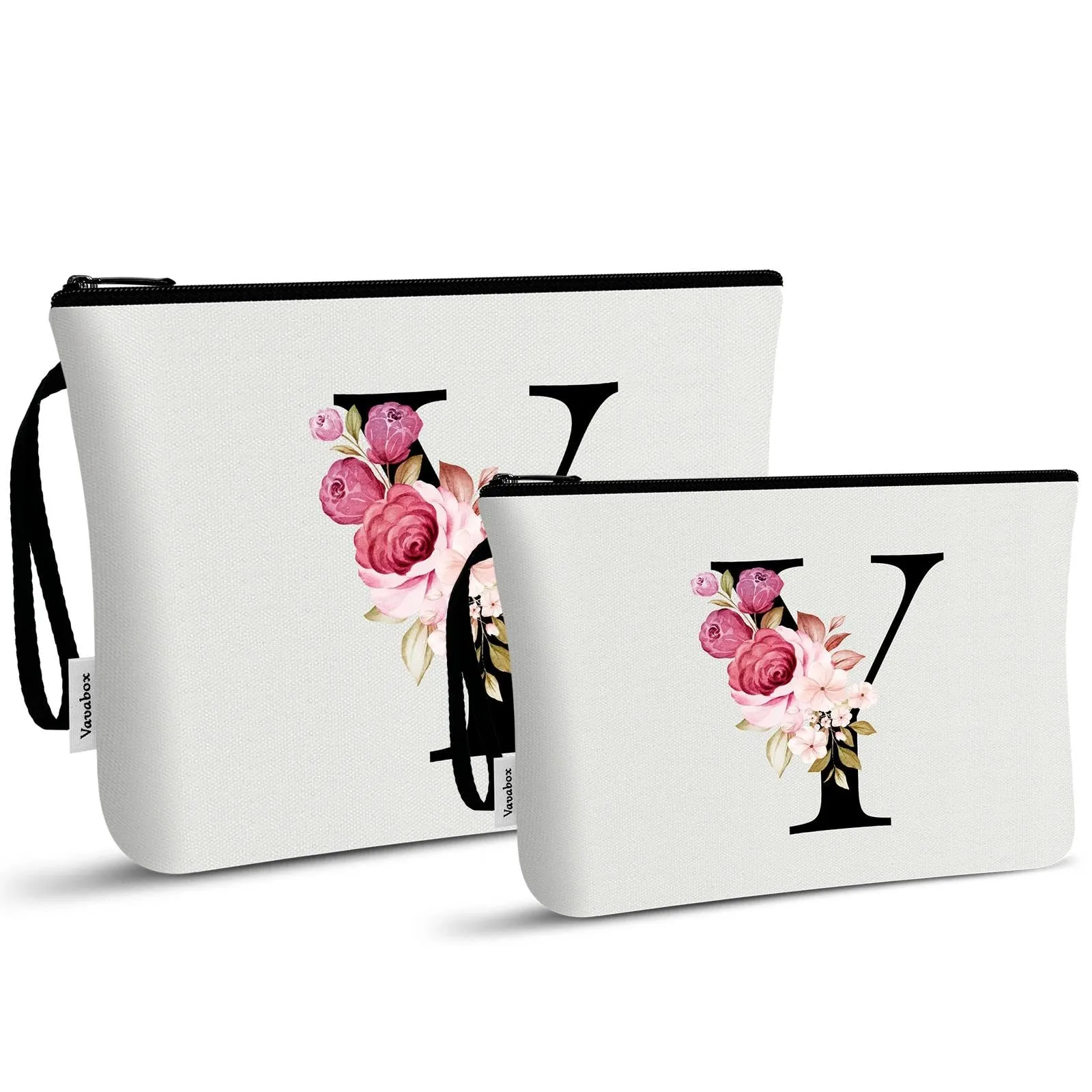 Vavabox Beauty Case con Iniziali Personalizzate (Y, 02-Bianco 2 Pezzi) - immagine 1