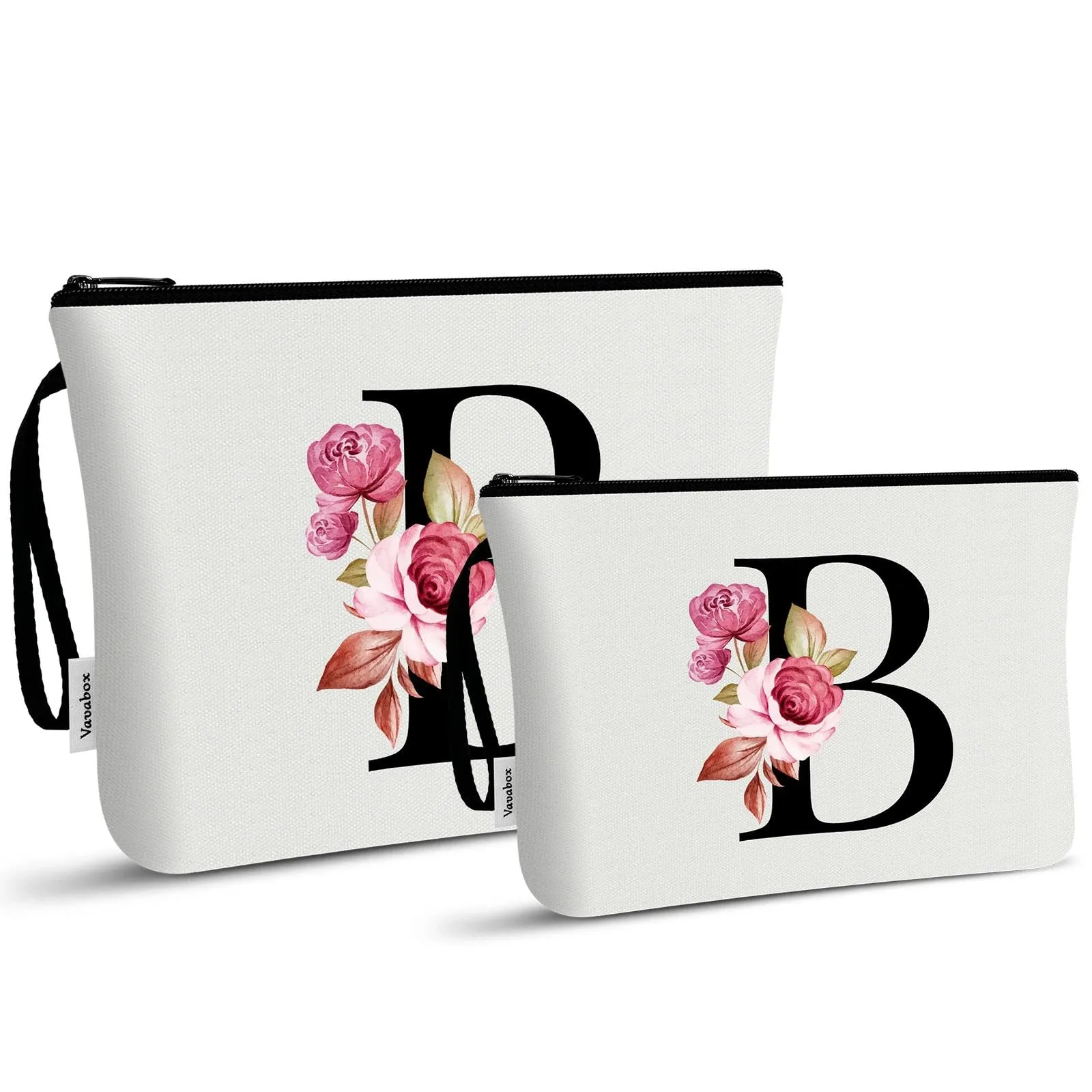Vavabox Beauty Case con Iniziali Personalizzate (B, 02-Bianco, 2 Pezzi) - immagine 1