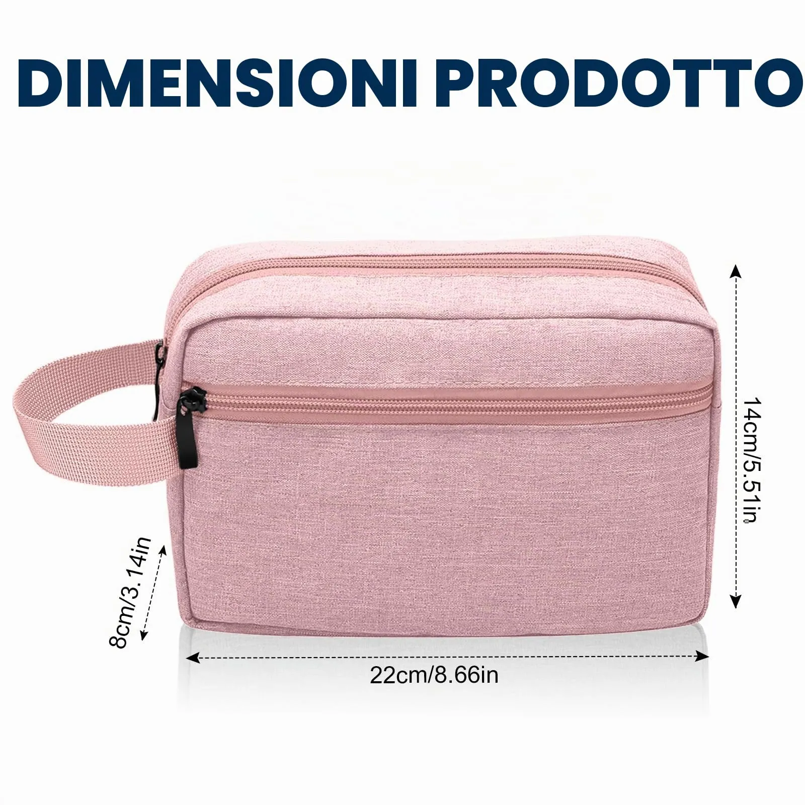 Aucuu Borsa da Toilette Grande Impermeabile per Uomo e Donna, Beauty Case da Viaggio per Barba e Accessori - immagine 2