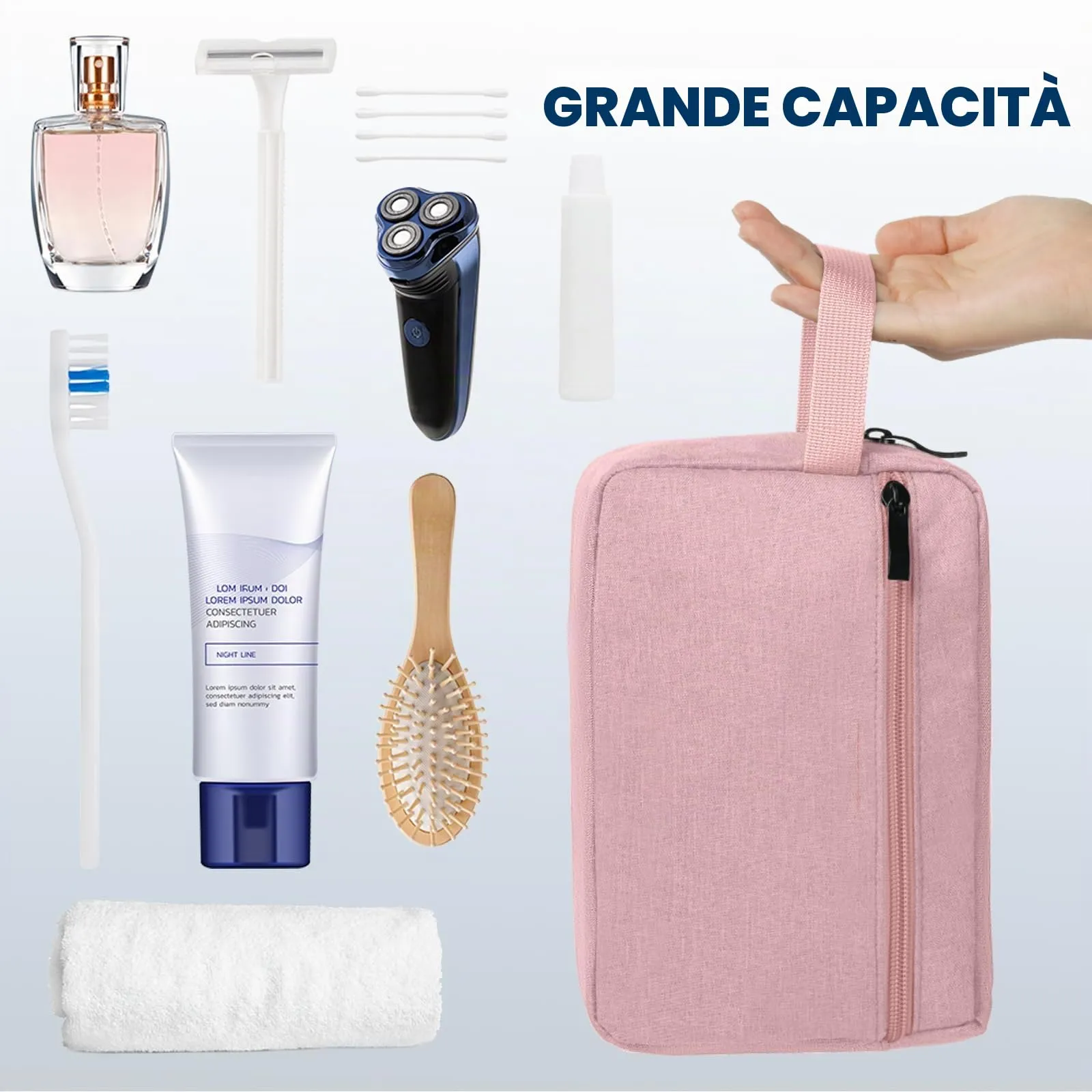 Aucuu Borsa da Toilette Grande Impermeabile per Uomo e Donna, Beauty Case da Viaggio per Barba e Accessori - immagine 5