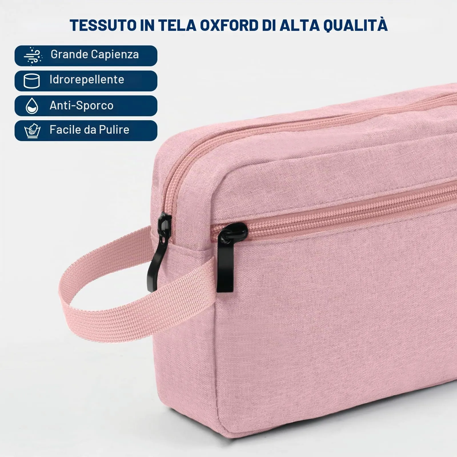 Aucuu Borsa da Toilette Grande Impermeabile per Uomo e Donna, Beauty Case da Viaggio per Barba e Accessori - immagine 8