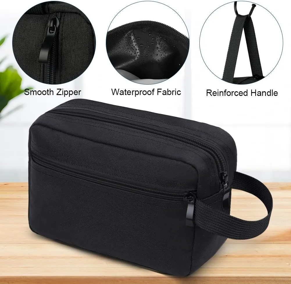 Aucuu Borsa da Toilette Impermeabile per Uomo e Donna, Beauty Case da Viaggio, Trousse per Barba e Kit Doppio - immagine 4