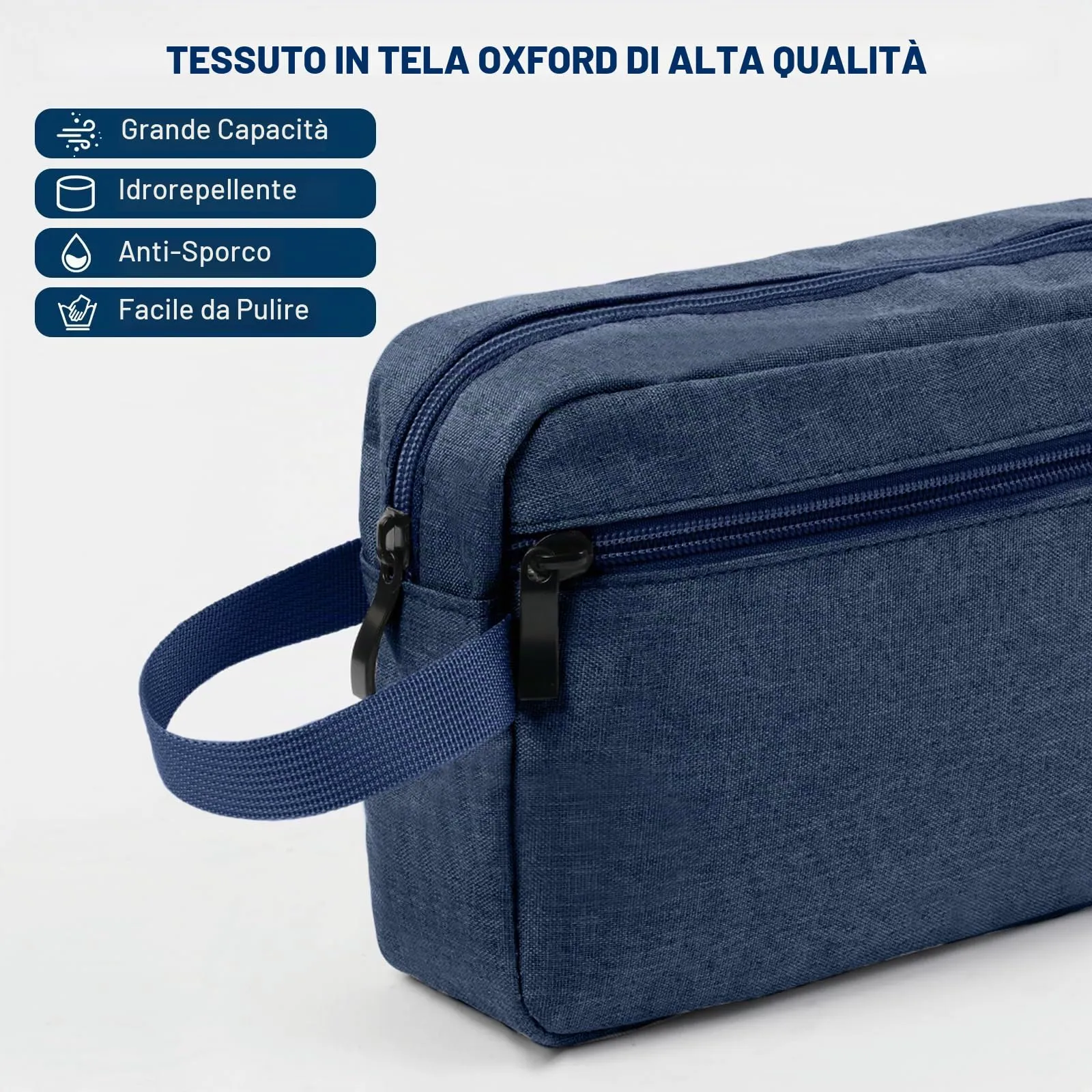 Aucuu Borsa da Toilette Grande per Uomo e Donna, Beauty Case da Viaggio Resistente all'Acqua, Trousse per Barba e Kit Doppio - immagine 8