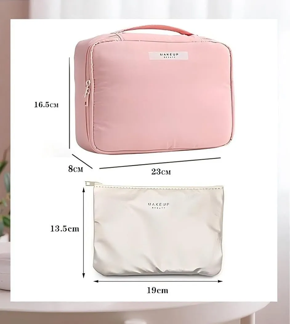 Anybird Borsa da Trucco Beauty Case da Viaggio Organizer per Cosmetici, Pink - immagine 3
