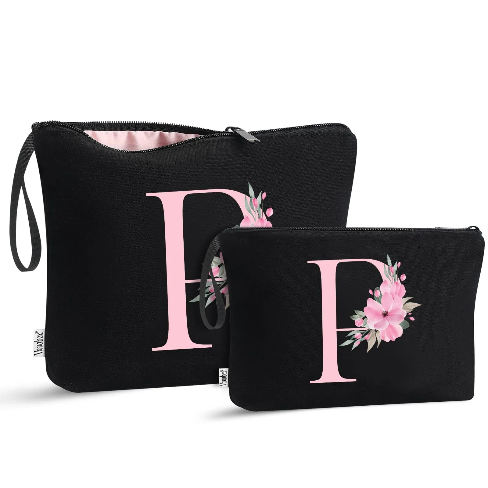 Vavabox Beauty Case con Iniziali Personalizzate, Nero, 2 Pezzi - immagine 1