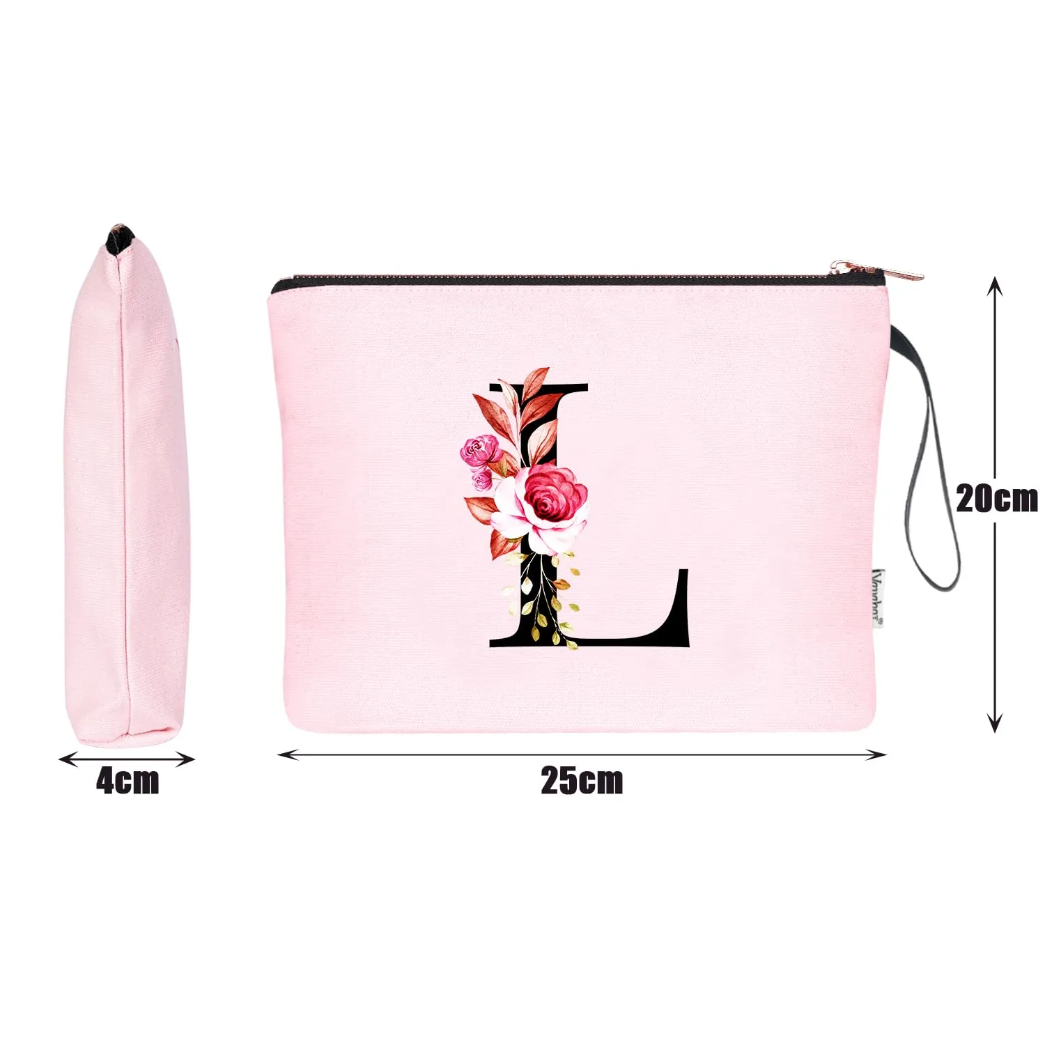 Vavabox Beauty Case con Iniziali Personalizzate, L, Rosa - immagine 2
