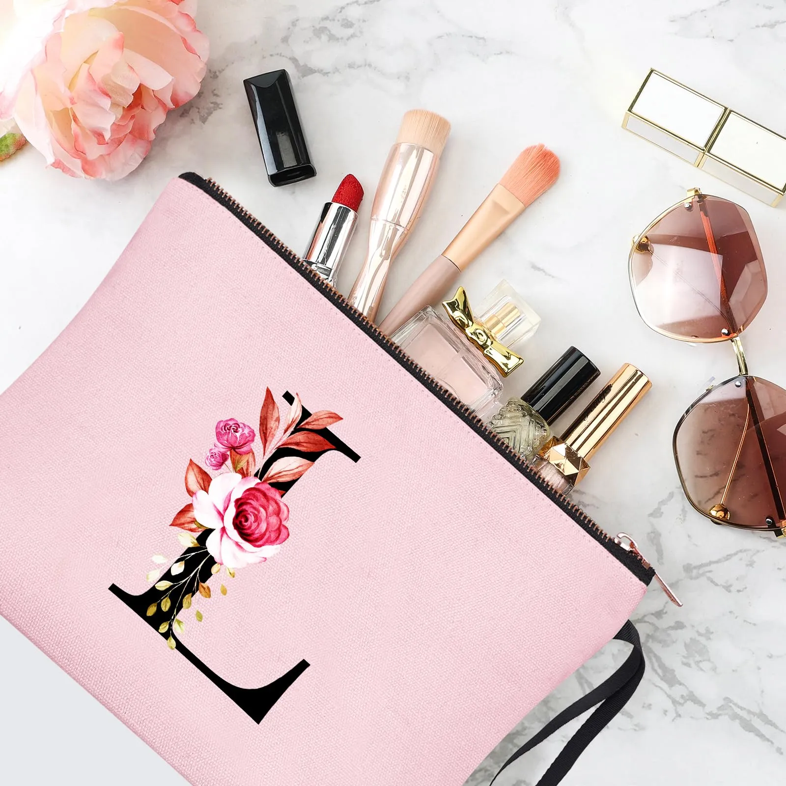 Vavabox Beauty Case con Iniziali Personalizzate, L, Rosa - immagine 5