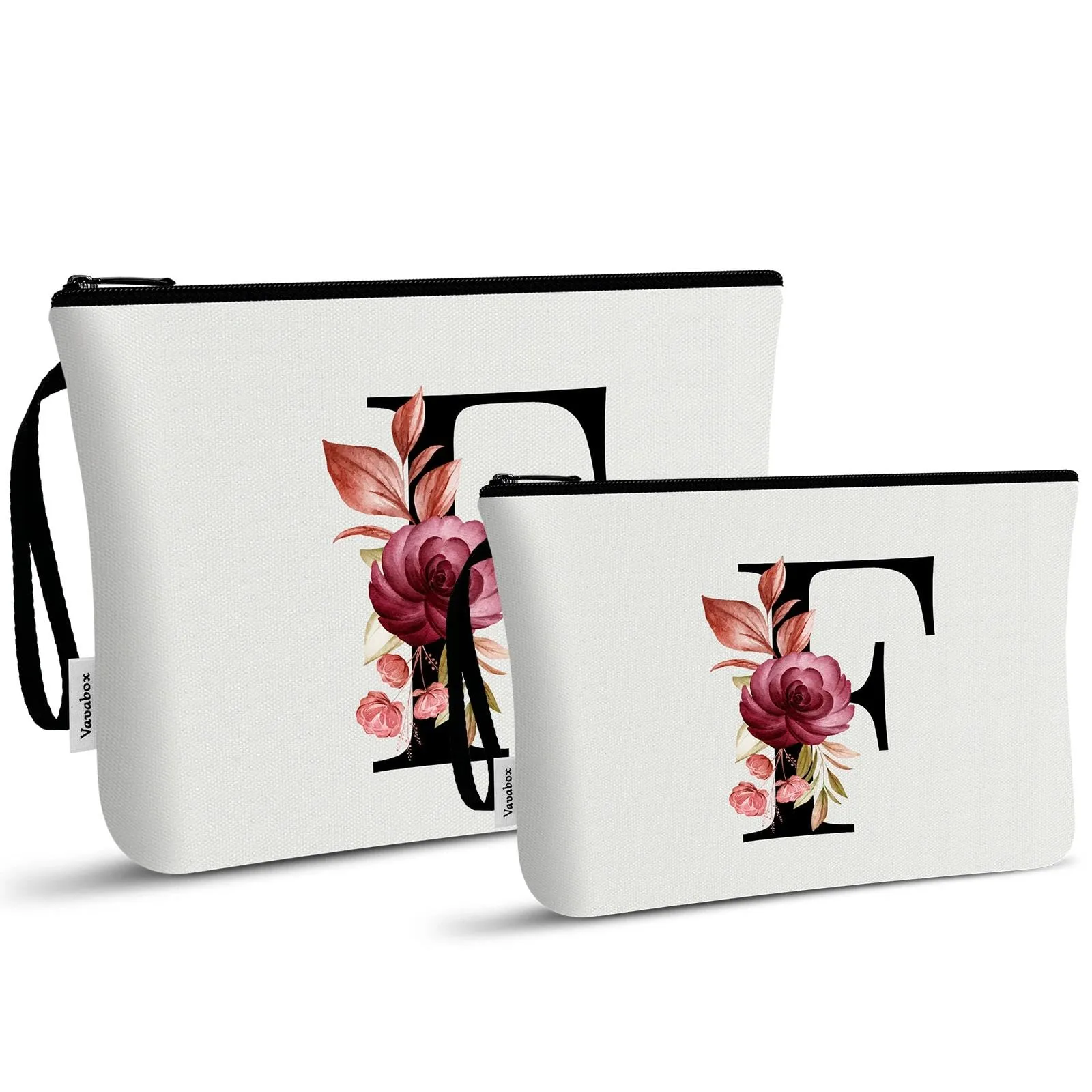 Vavabox Beauty Case con Iniziali Personalizzate (F, 02-Bianco 2 Pezzi) - immagine 1