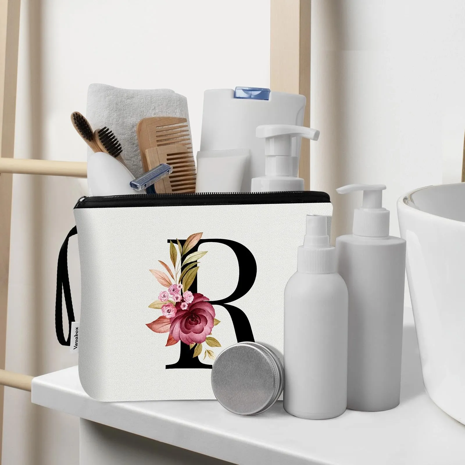 Vavabox Beauty Case con Iniziali Personalizzate, Bianco, 2 Pezzi - immagine 5