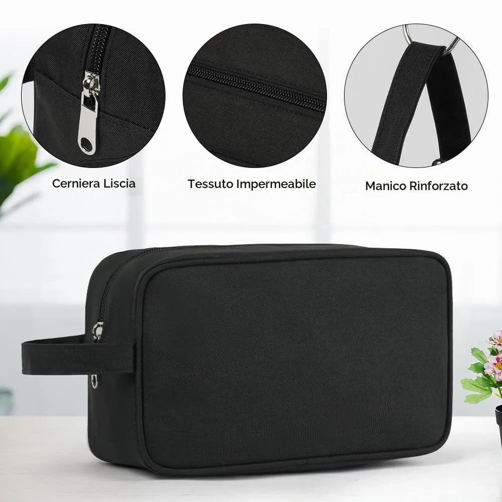 Aucuu Borsa da Toilette Beauty Case da Viaggio Resistente all'Acqua per Uomo e Donna - immagine 4
