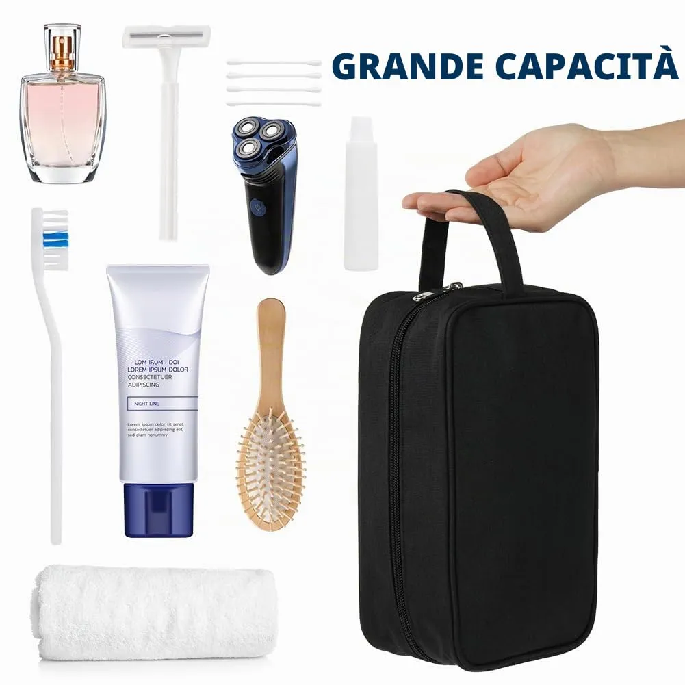 Aucuu Borsa da Toilette Beauty Case da Viaggio Resistente all'Acqua per Uomo e Donna - immagine 5