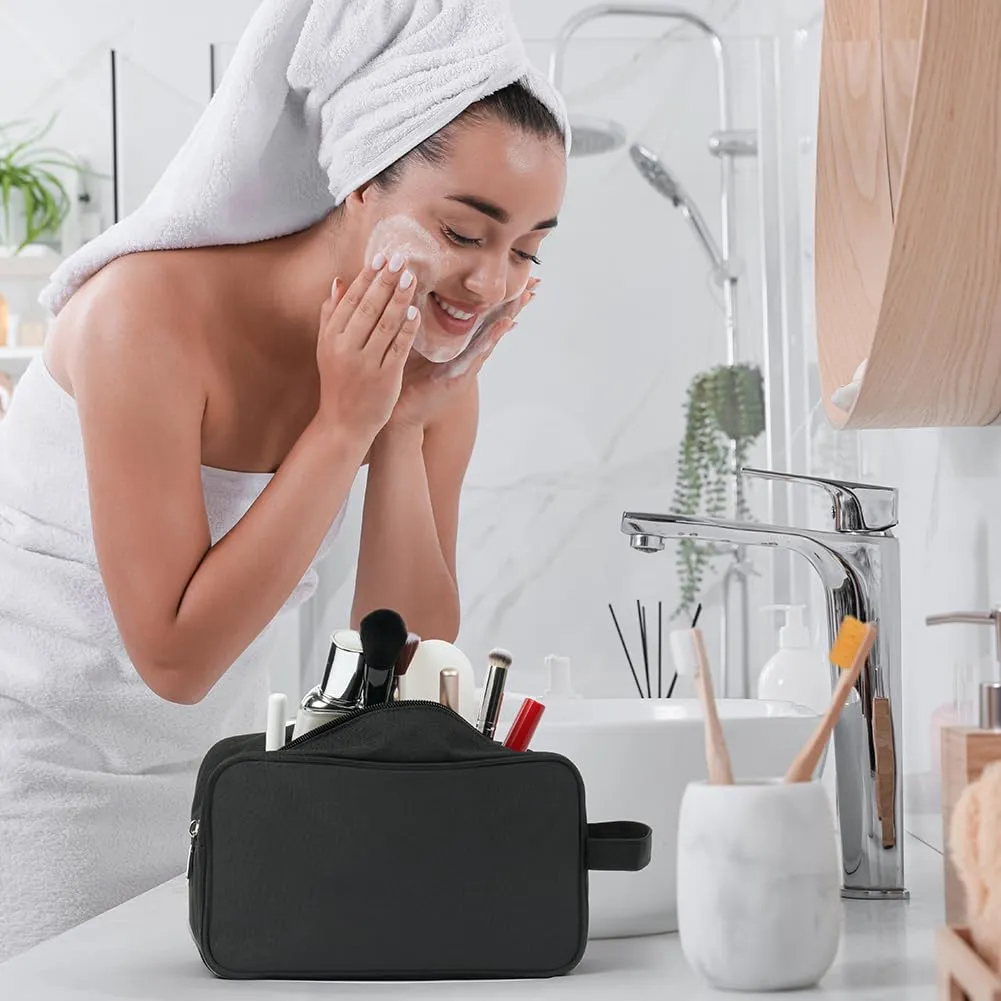 Aucuu Borsa da Toilette Beauty Case da Viaggio Resistente all'Acqua per Uomo e Donna - immagine 7