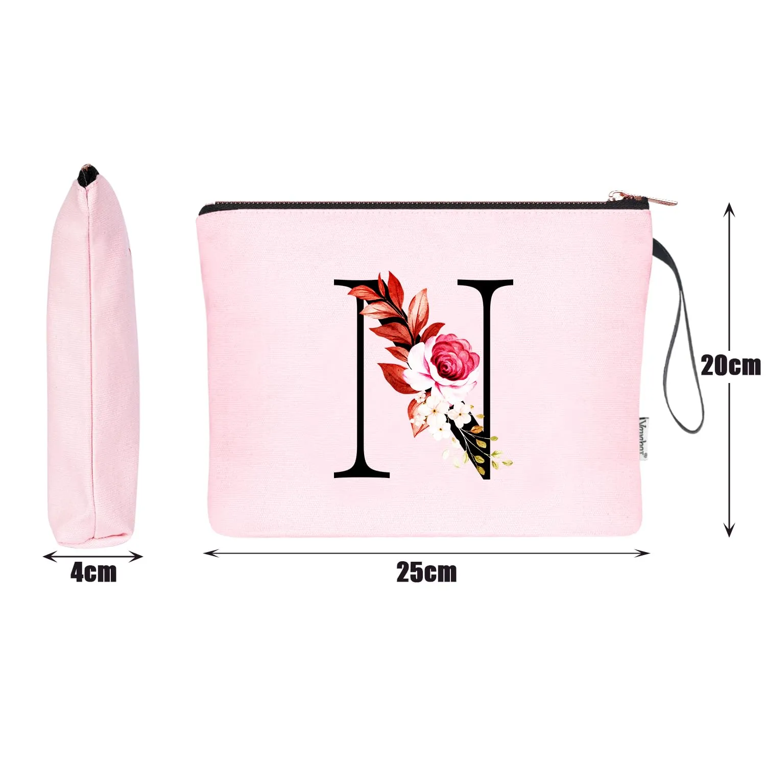 Vavabox Beauty Case con Iniziale N, Rosa - immagine 2