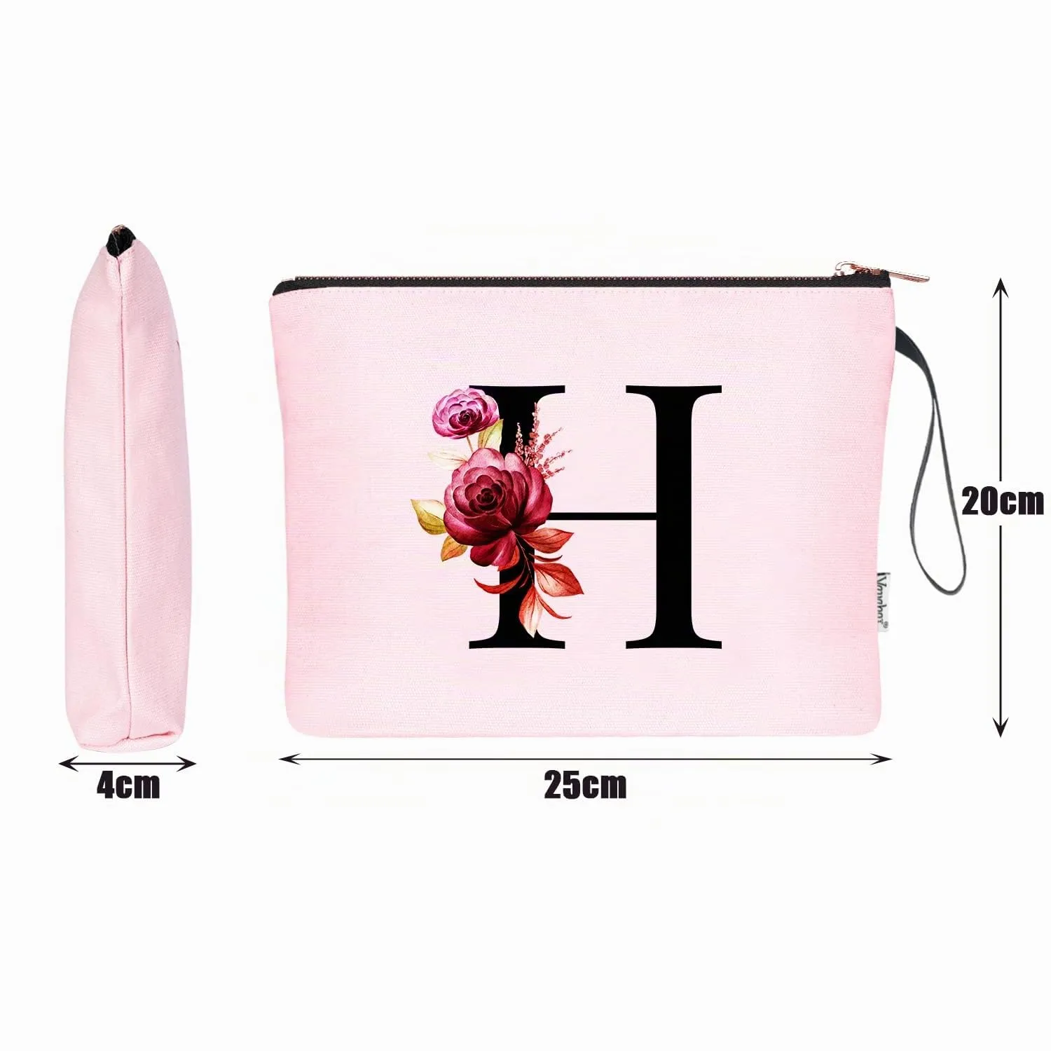 Vavabox Beauty Case con Iniziale Personalizzata H, Rosa - immagine 2