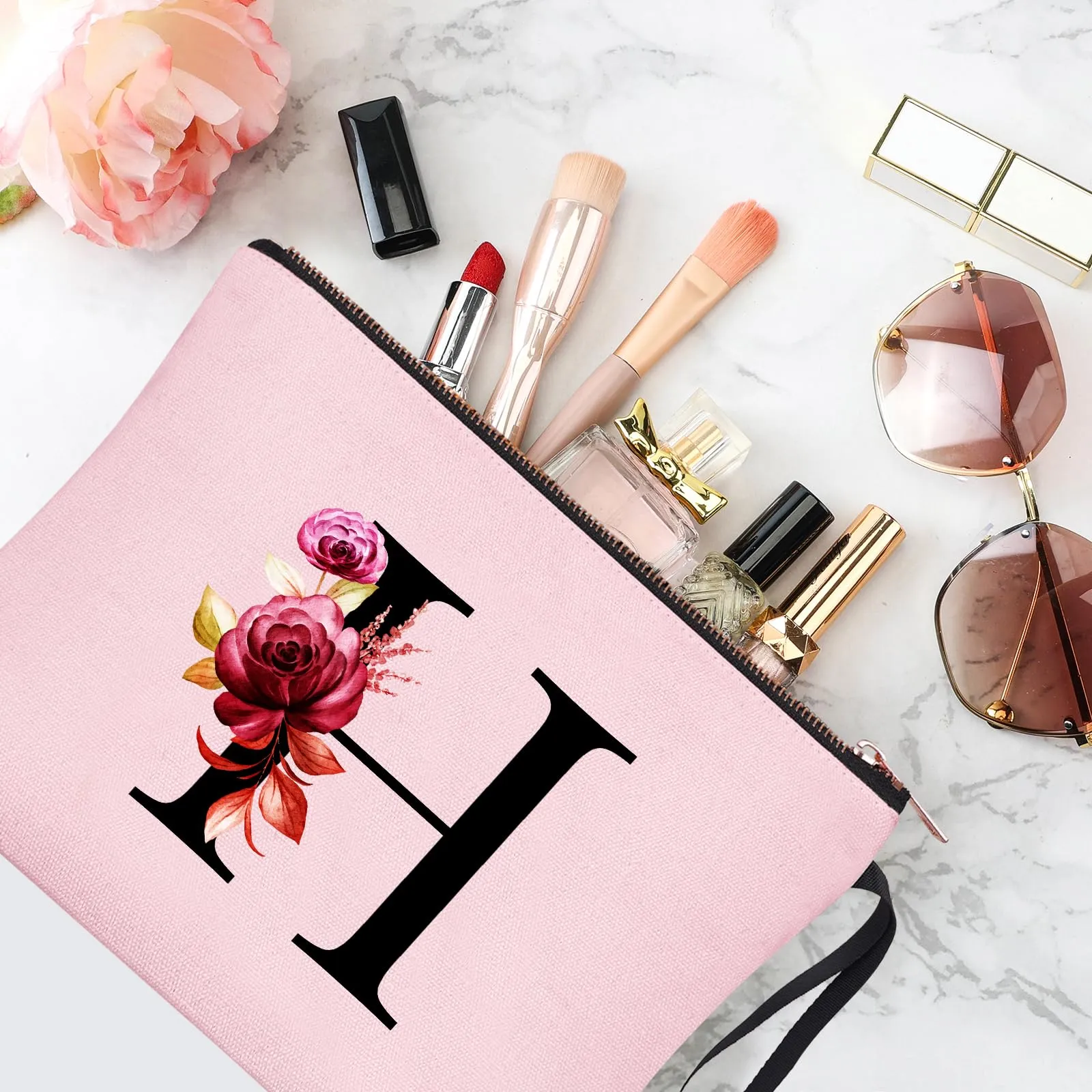 Vavabox Beauty Case con Iniziale Personalizzata H, Rosa - immagine 5